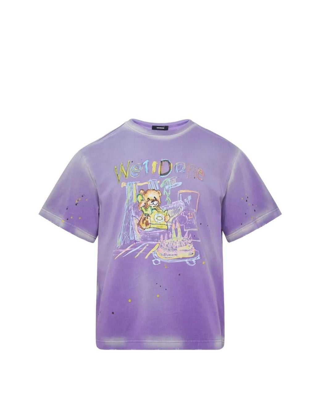 we11done Purple Teddy-Graphic T-Shirt