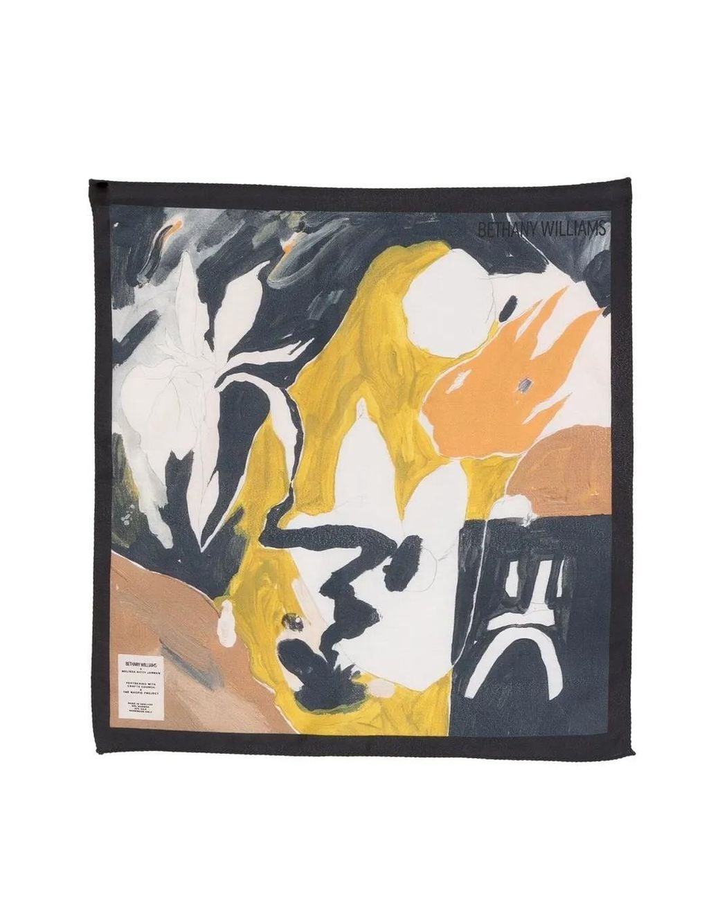 BETHANY WILLIAMS Blue Logo-Patch Abstract-Print Scarf for men