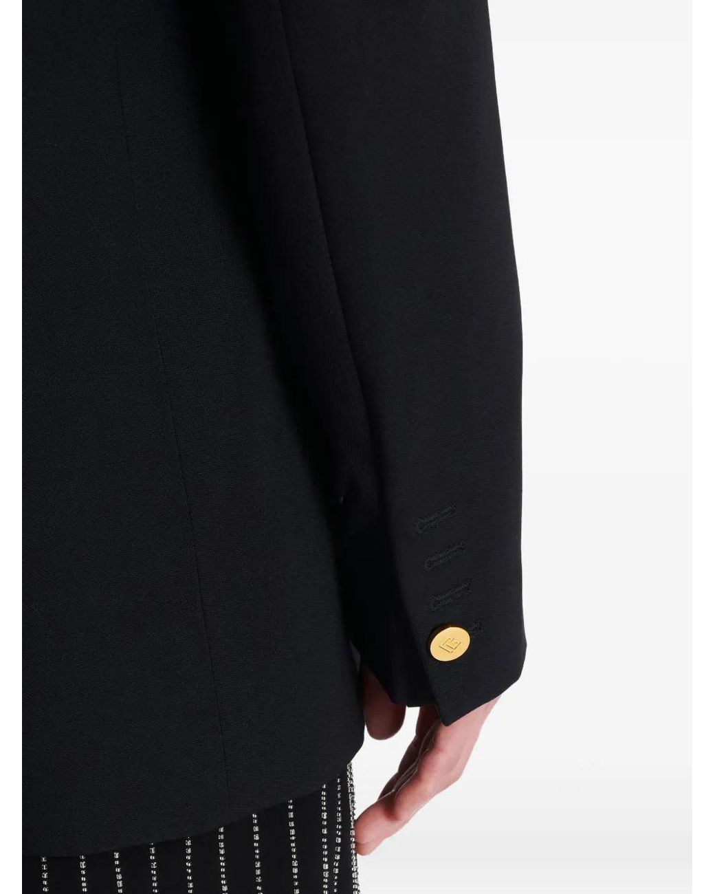 Balmain Black Single-Button Wool Jacket for men