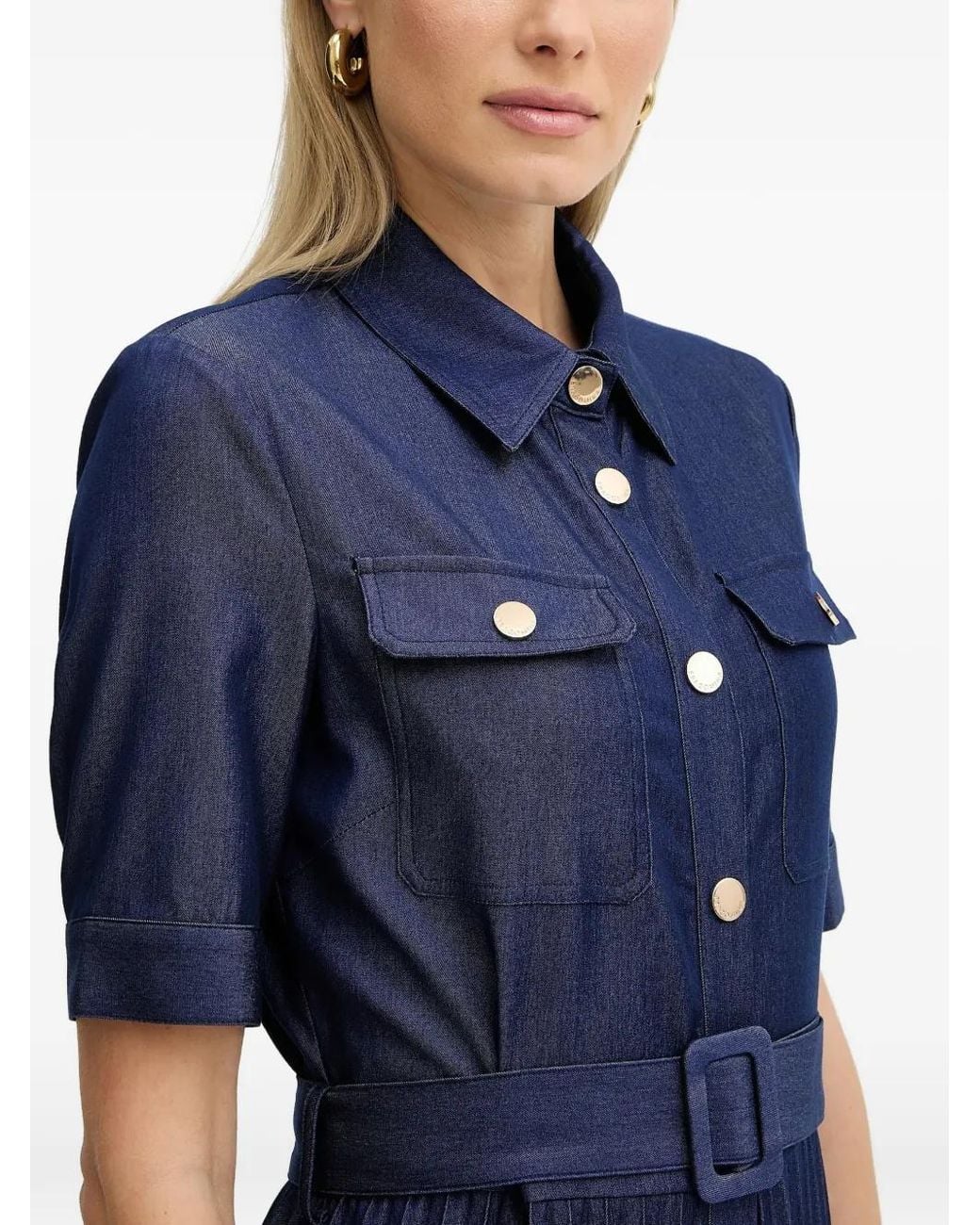 Fracomina Blue Midikleid mit Gürtel