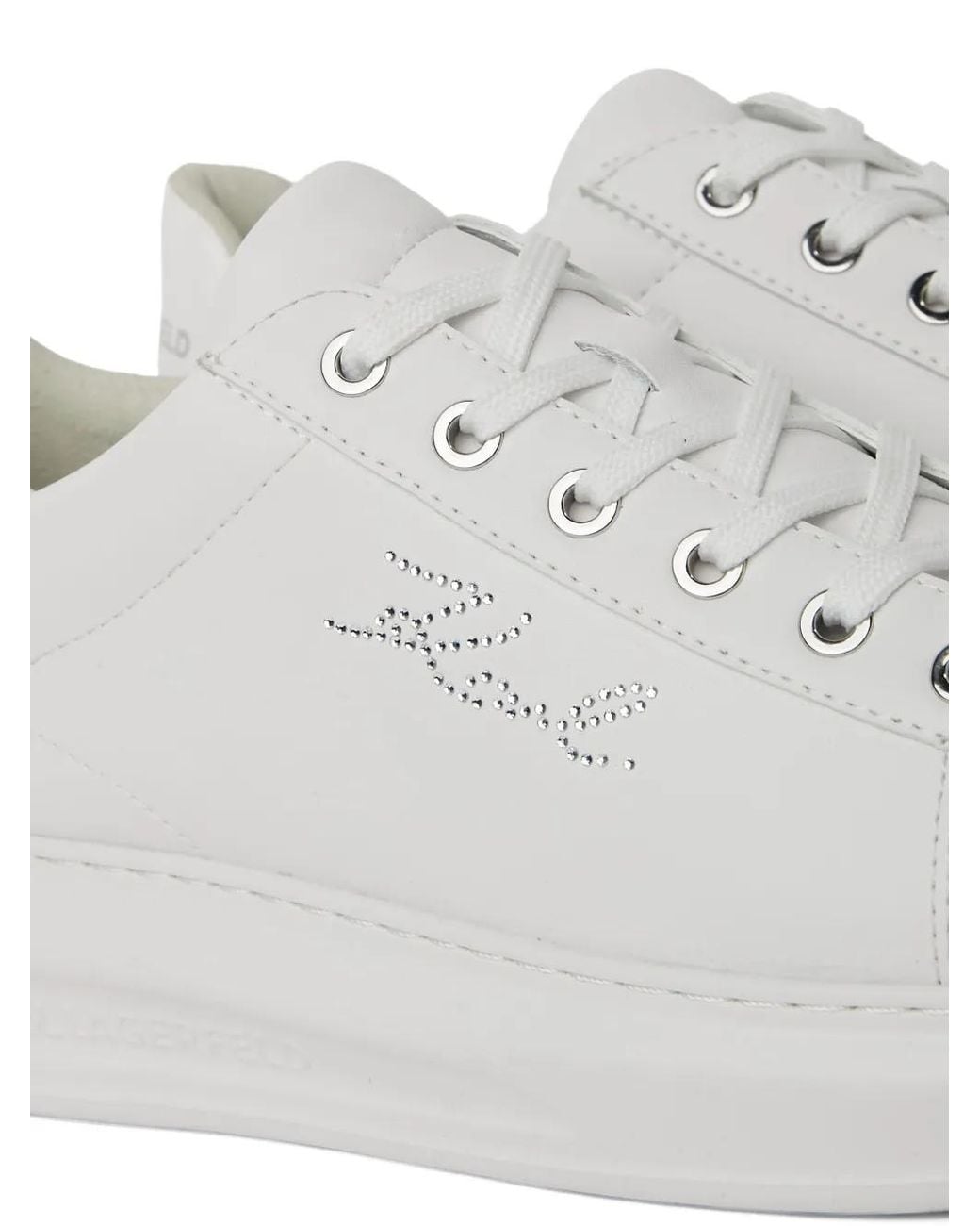 Karl Lagerfeld White Kapri Rhinestone Sneakers