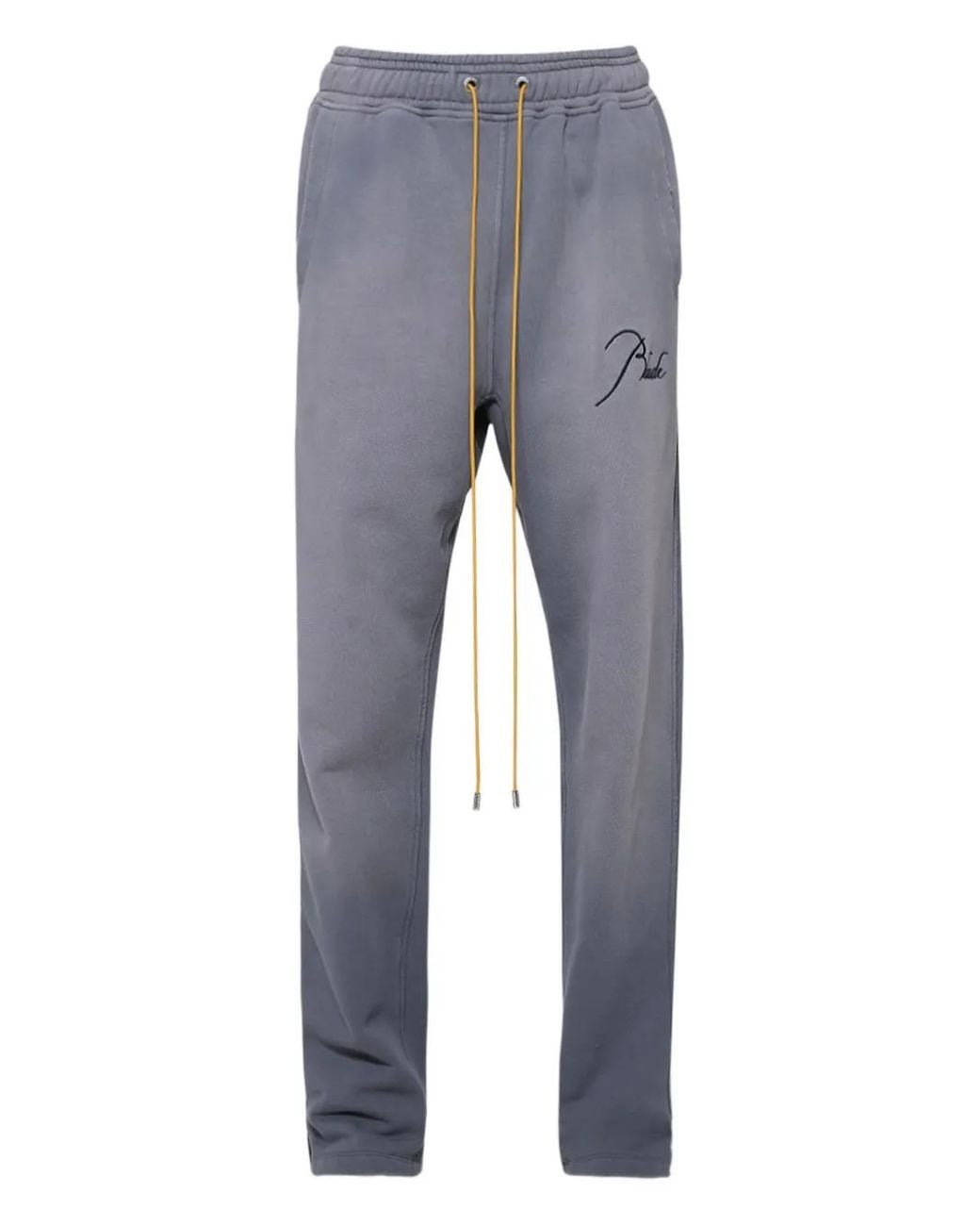 Rhude Gray Logo-Embroidered Track Pants for men