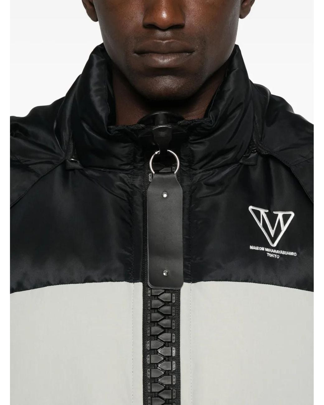 Maison Mihara Yasuhiro White Colour-Blocked Padded Coat for men