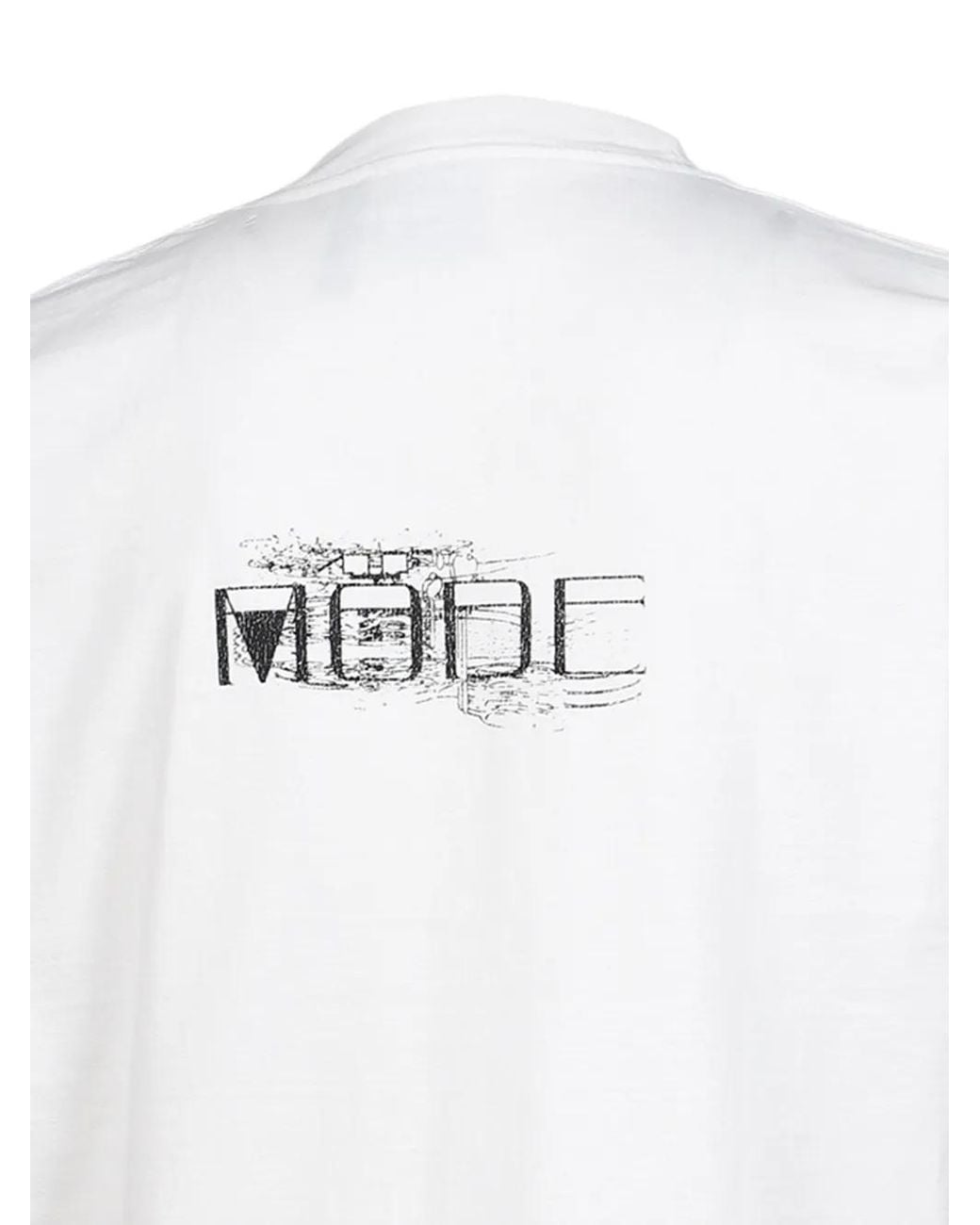 SHT White Derceto Graphic-Print T-Shirt for men