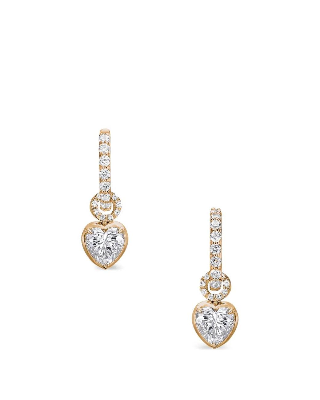 Anabela Chan White Petite Heart Lab-Grown Diamond Earrings