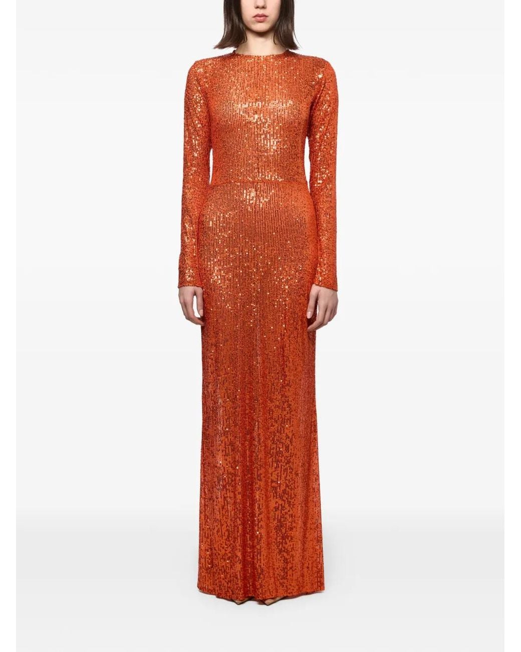 Atu Body Couture Red Sequin-Embellished Maxi Dress
