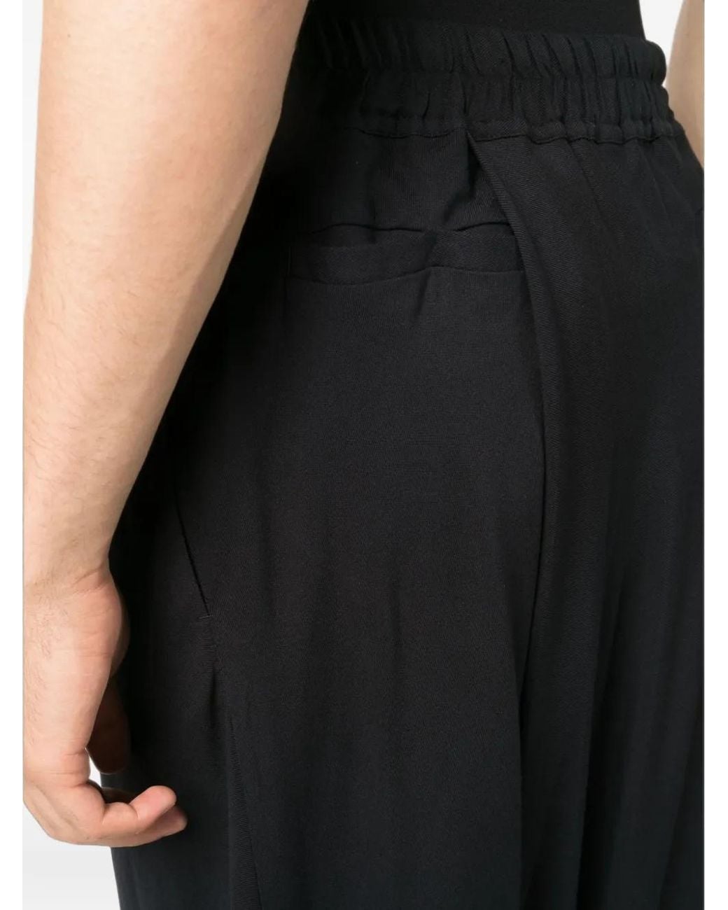 Tessitura Body Couture Black Pantalon Sarouel À Empiècements Pliés for men