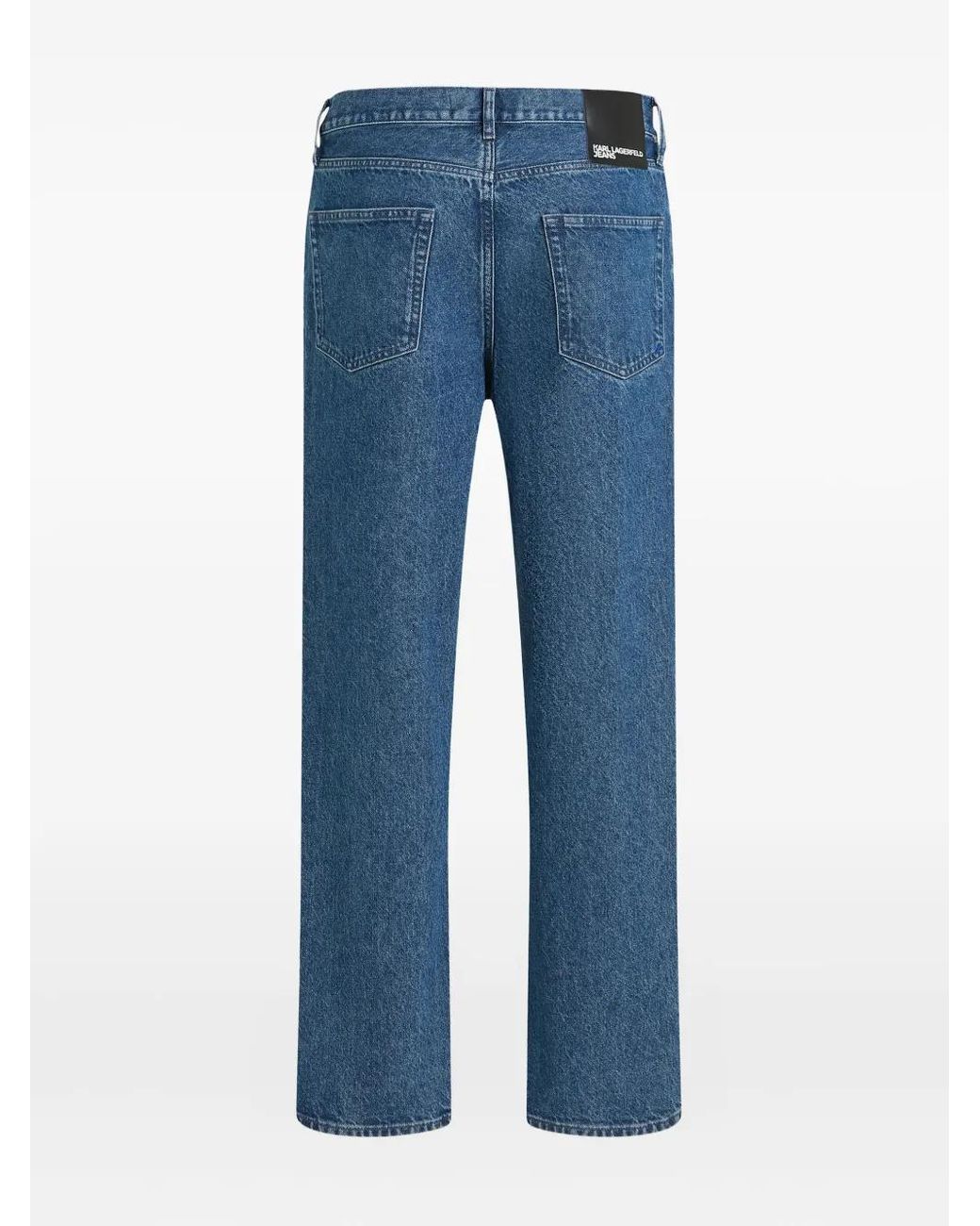 Karl Lagerfeld Blue Logo-Patch Jeans for men
