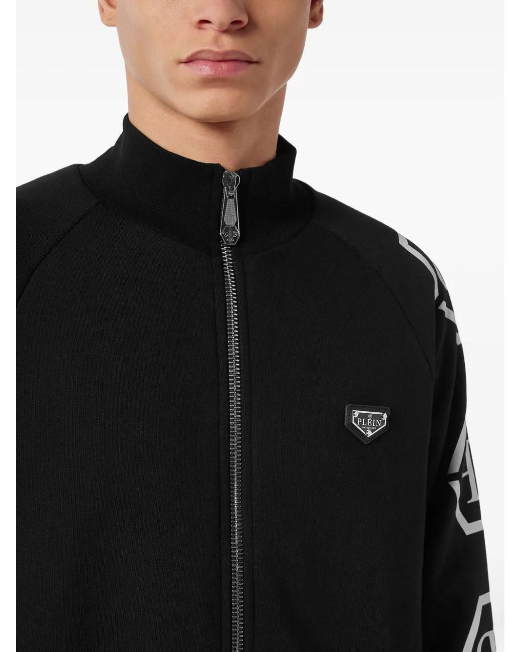 Philipp Plein Black Hexagon Track Jacket for men