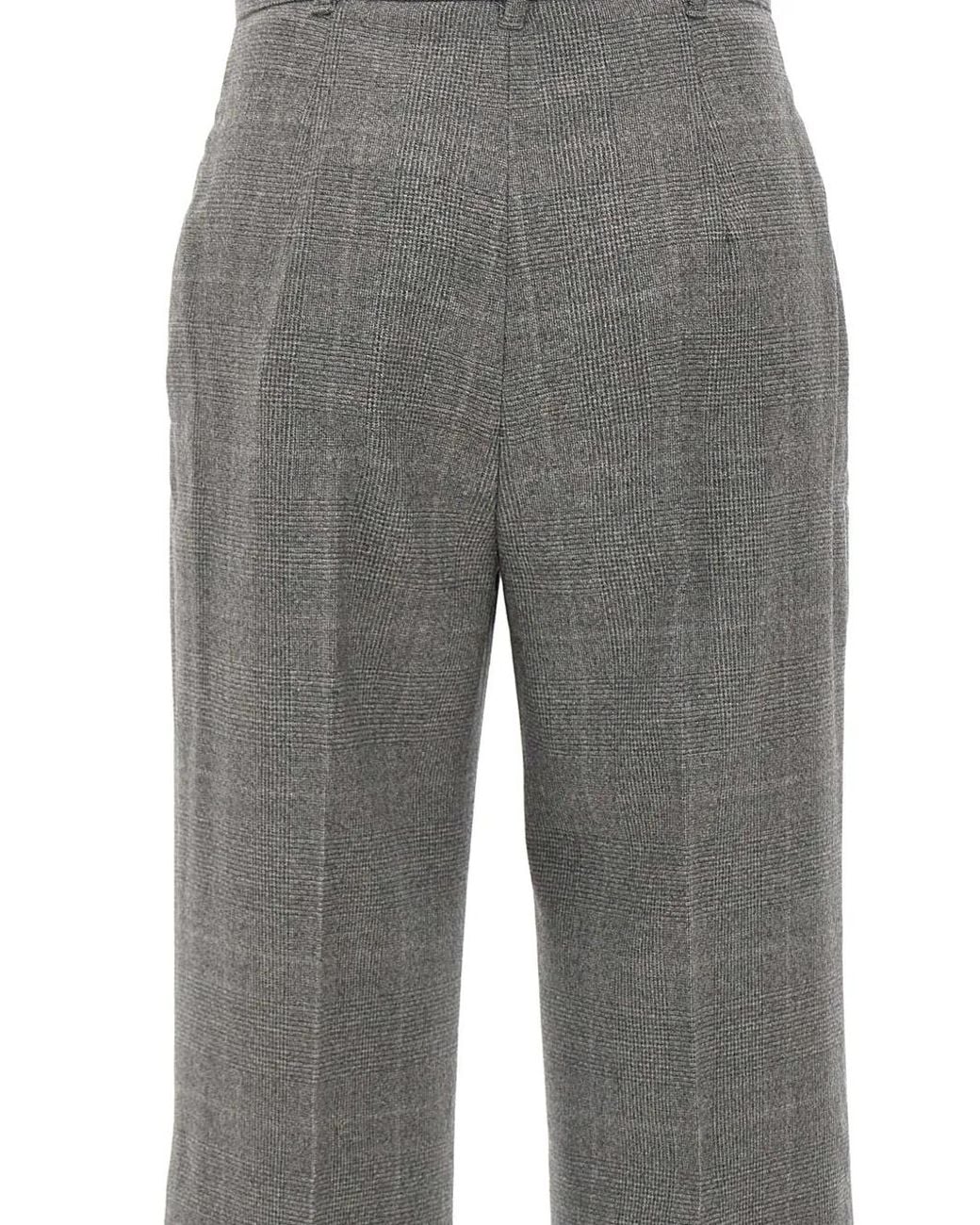Max Mara Gray Prince Of Wales Check Wide-Leg Trousers