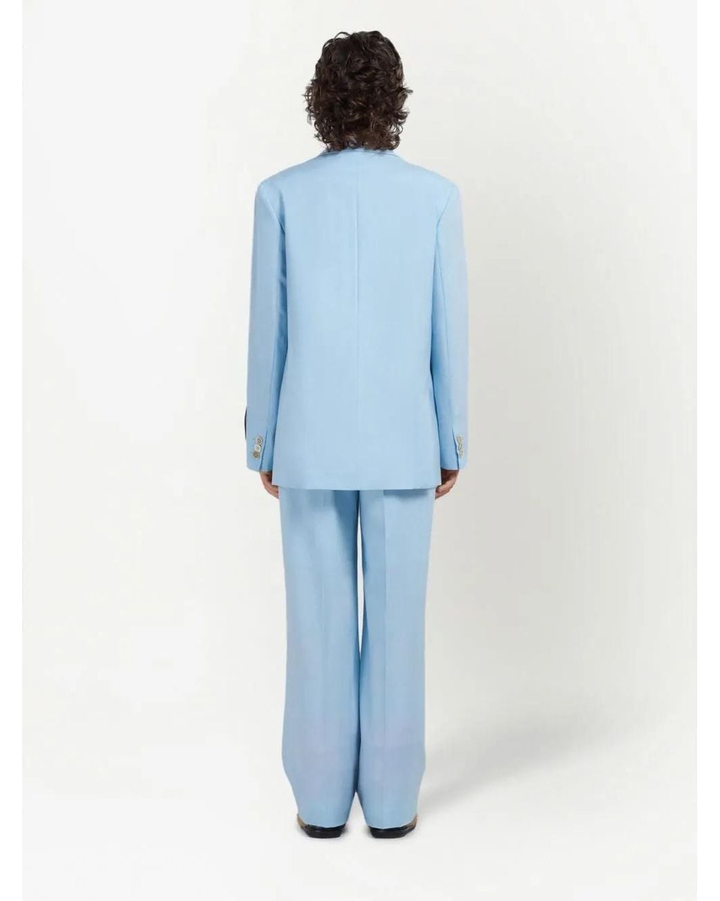 Marni Blue Single-Breasted Wool Blazer