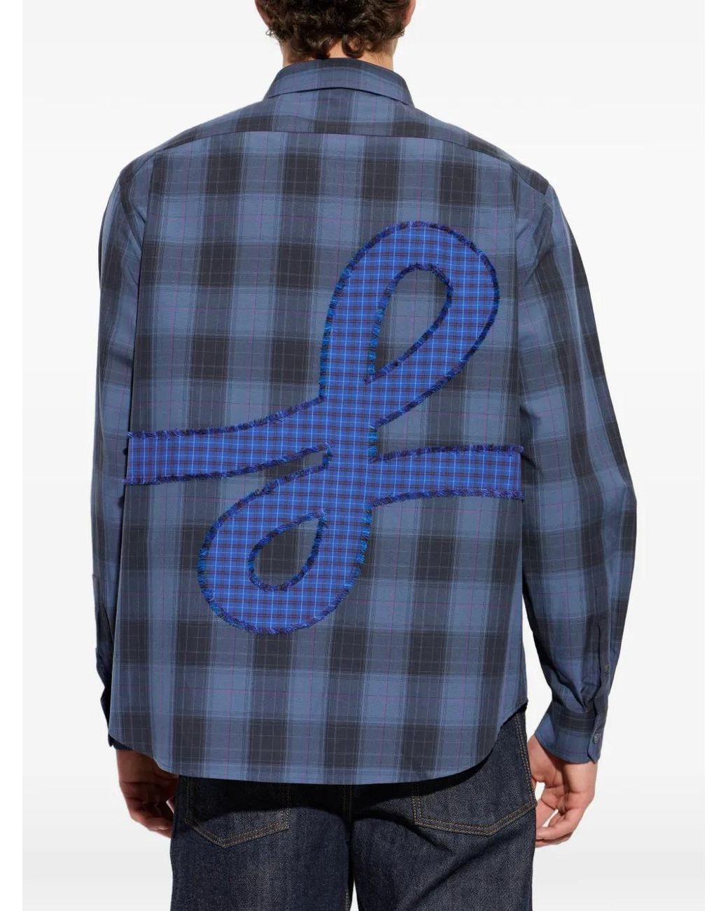 Loewe Blue Checked Cotton Shirt for men