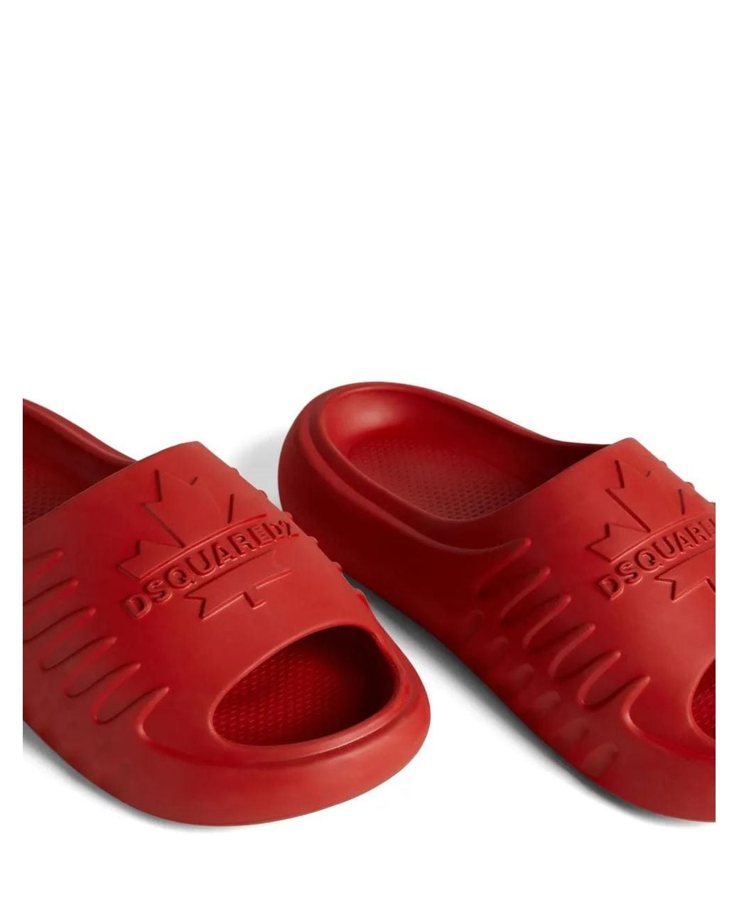 DSquared² Red Logo-Embossed Slides for men