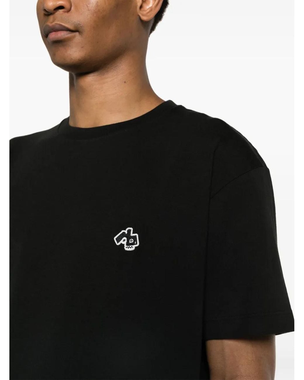 Rag & Bone Black Monster-Patch Cotton T-Shirt for men