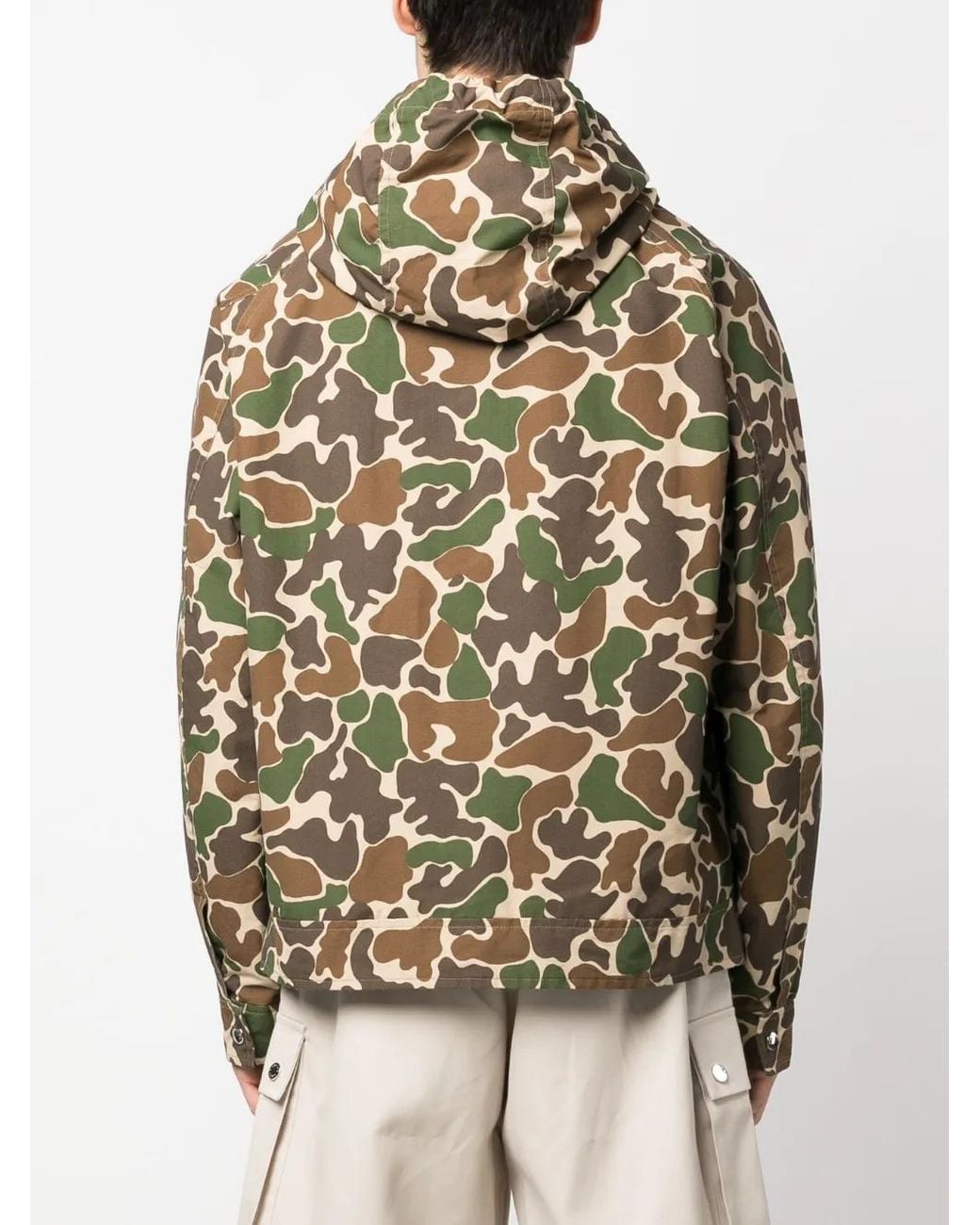 Woolrich Natural Camouflage-Print Drawstring Jacket for men