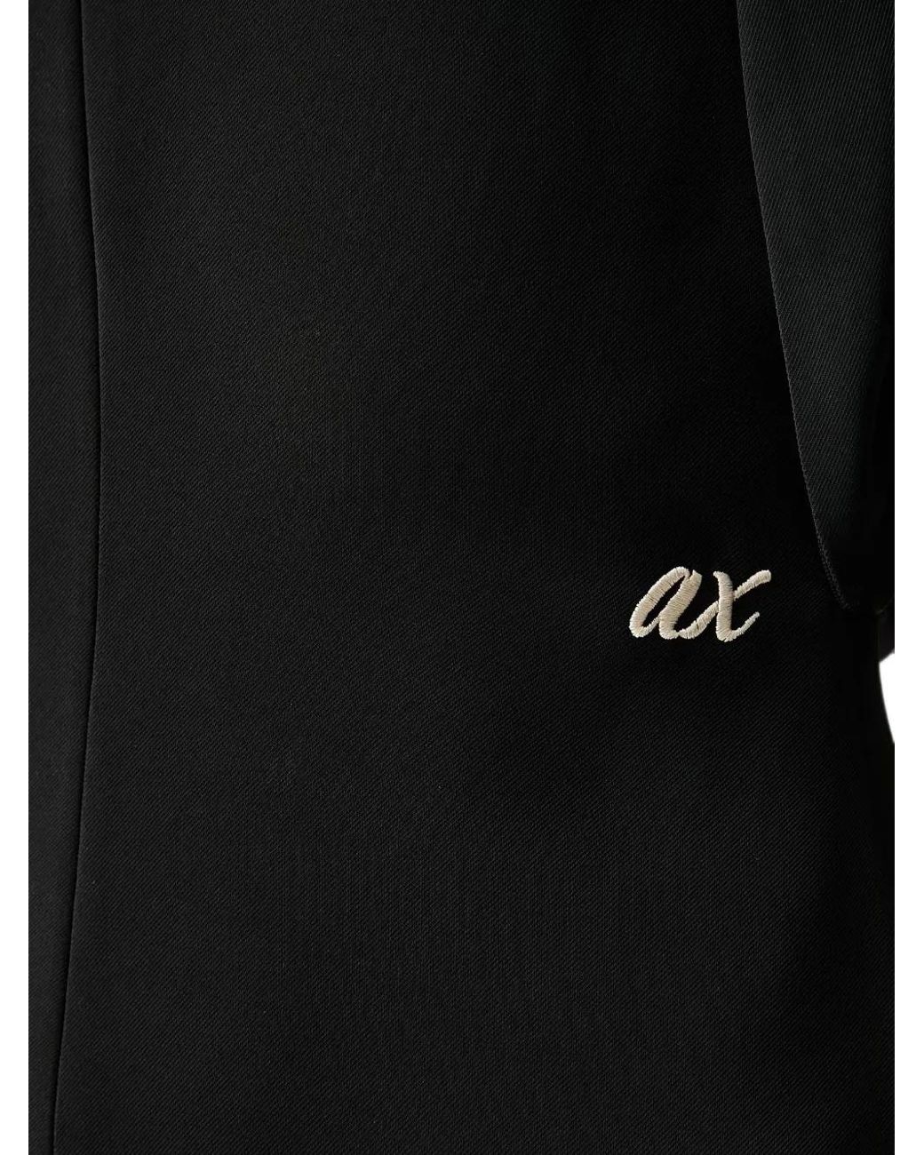 ARMANI EXCHANGE Black Padded-Shoulder Cowl-Back Mini Dress