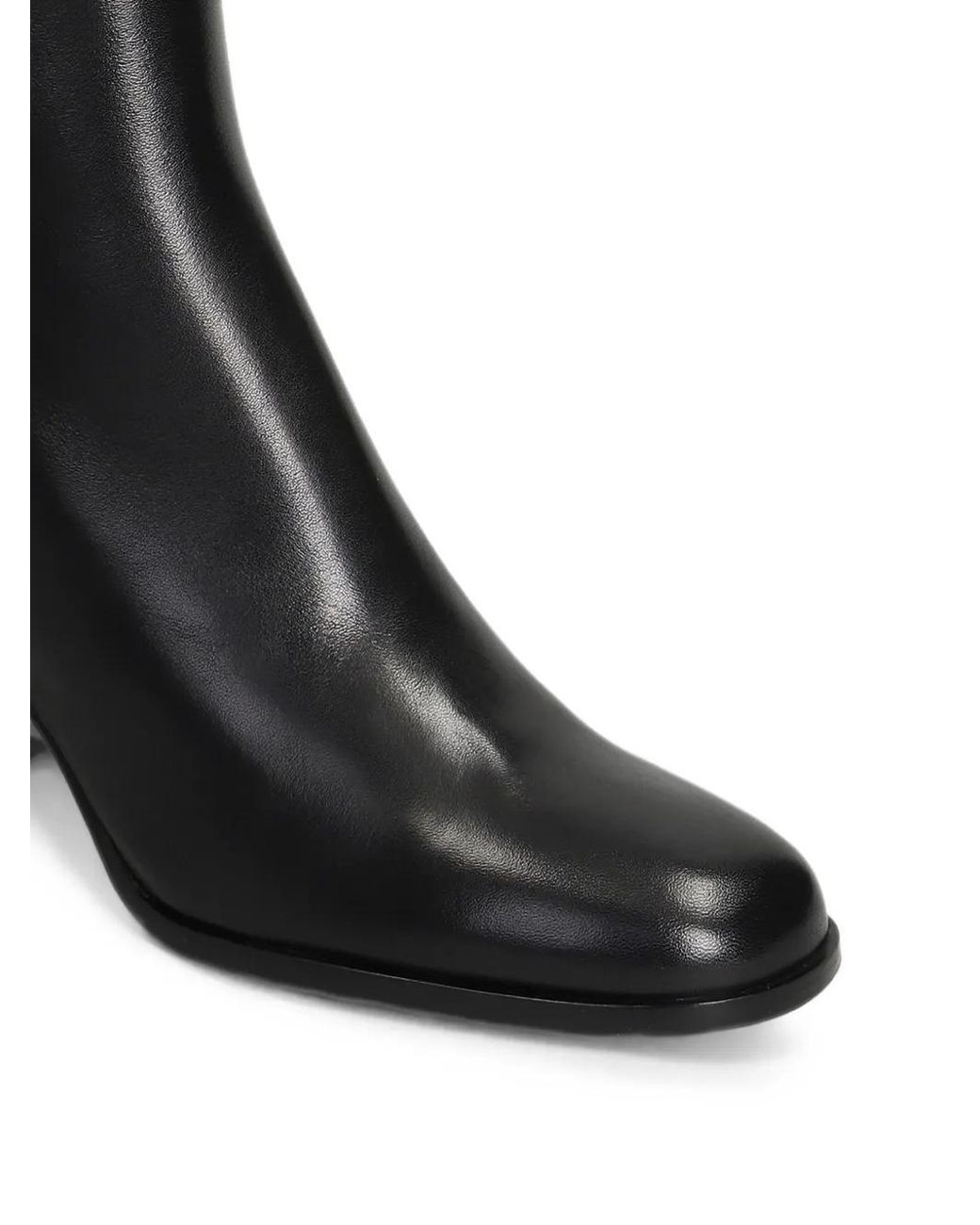 Mara Bini Black Block-Heel Leather Ankle Boots