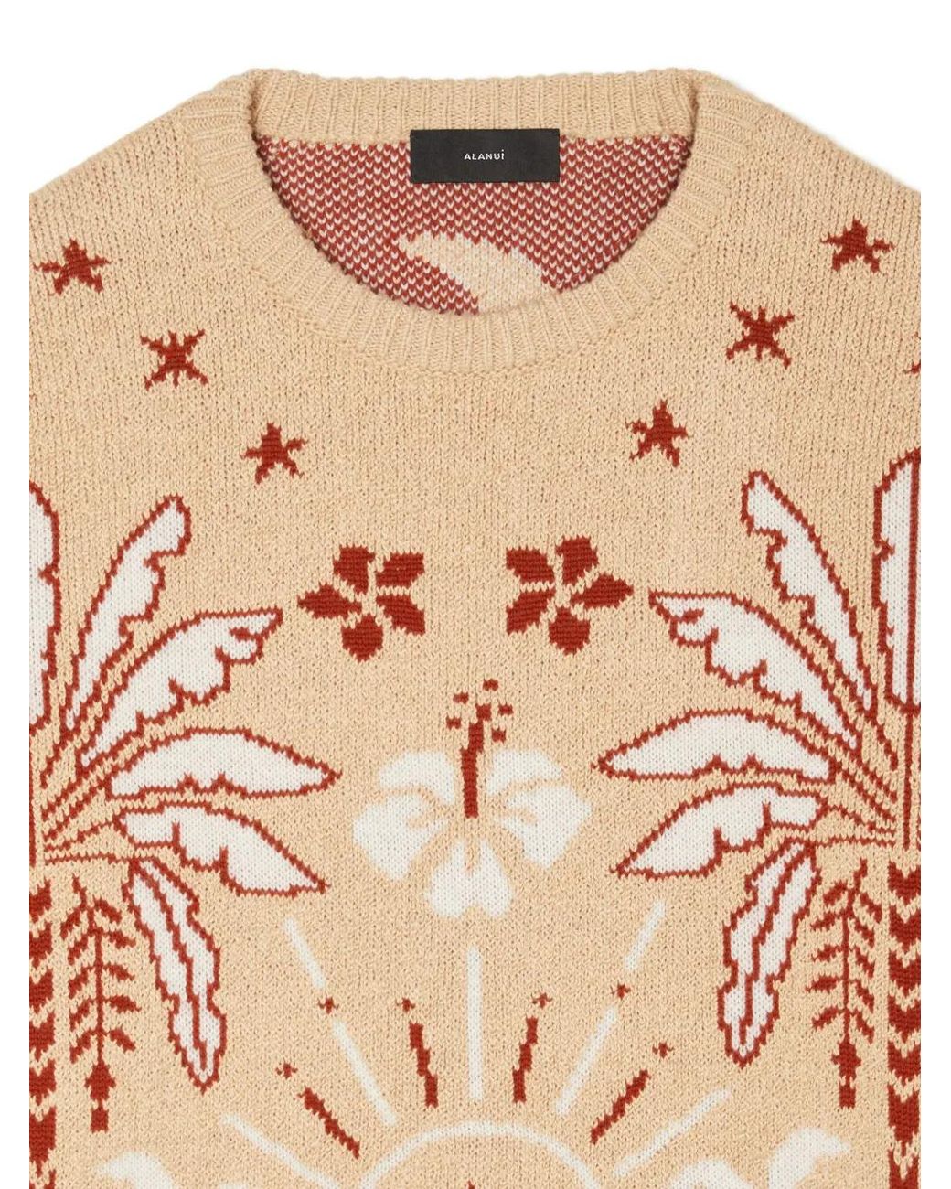 Alanui Multicolor Echoes Of The Island Palm-Tree Sweater