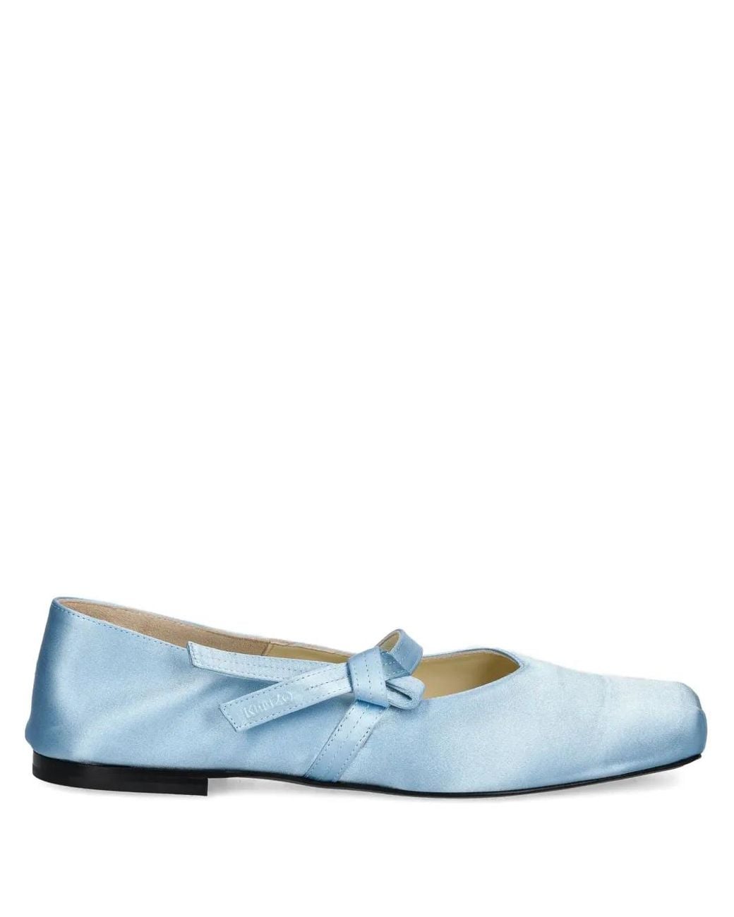 KENZO Blue Satin Ballet Flats