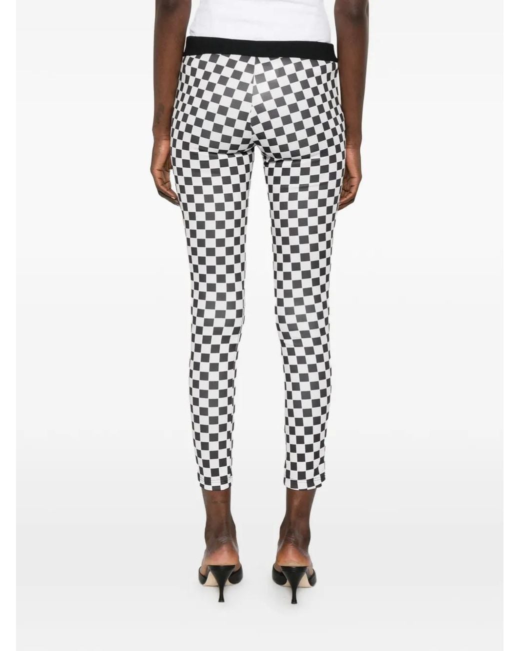 The Artistylist White Checkerboard-Print Cropped Trousers