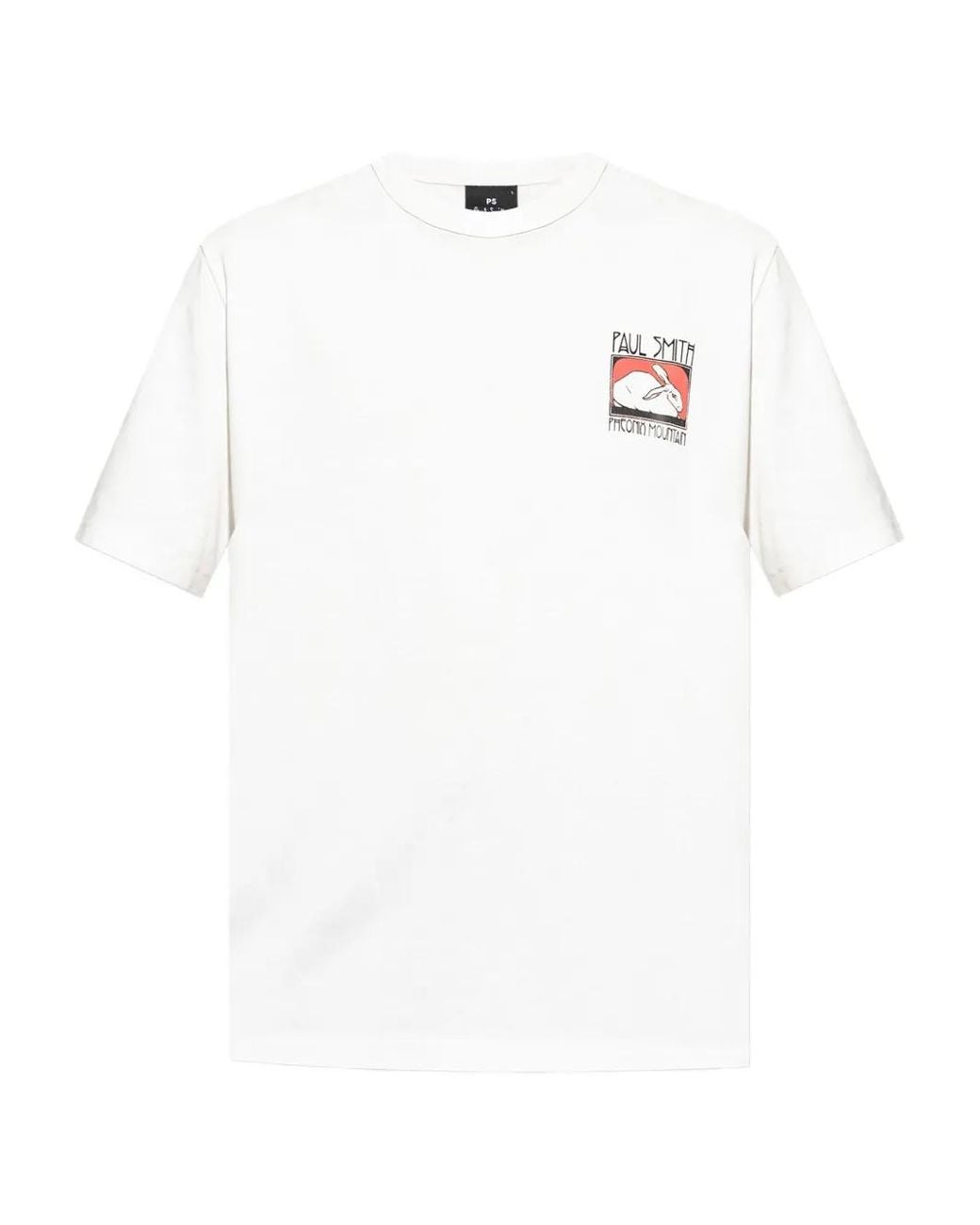 Paul Smith White Phoenix Mountain Graphic-Print T-Shirt for men