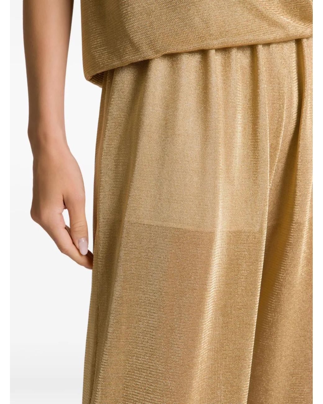 Alberta Ferretti Natural Elasticated-Waistband Trousers