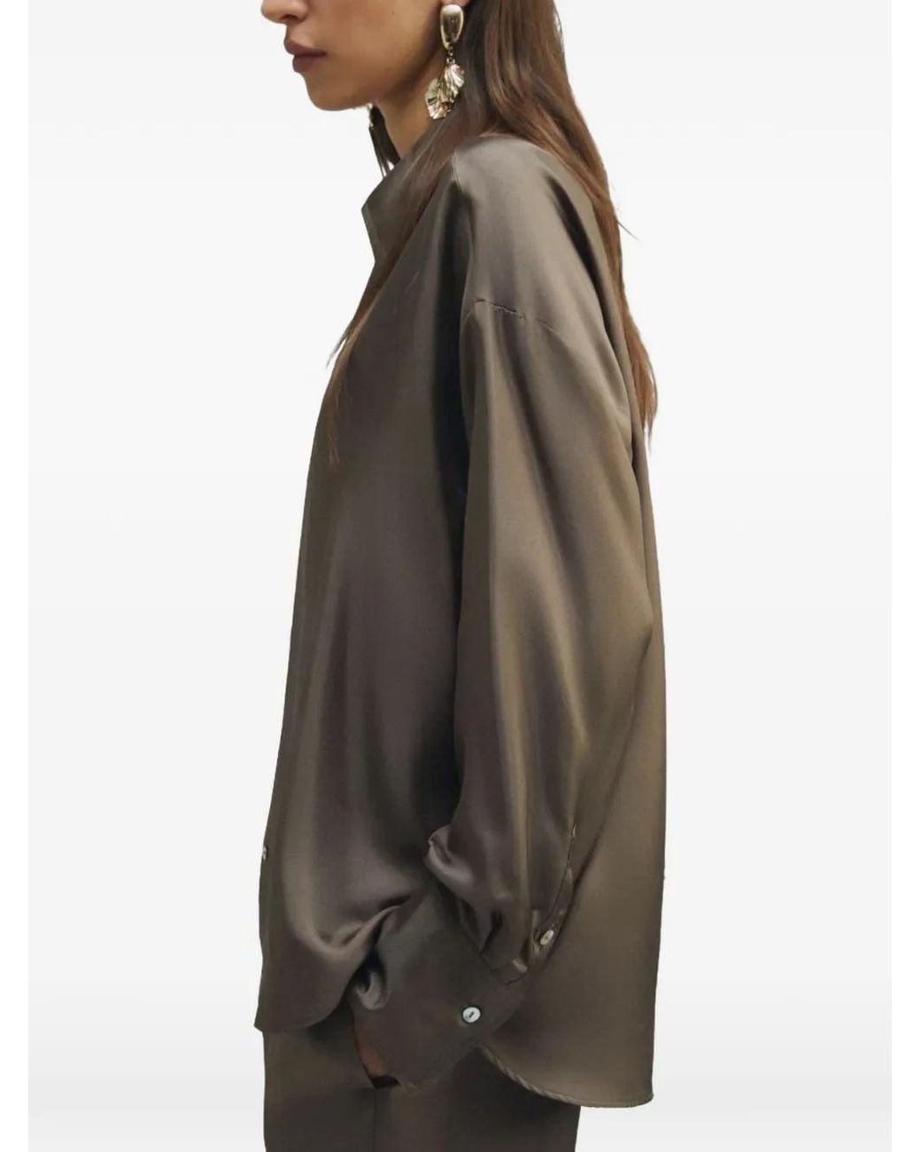 Marella Gray Button-Up Shirt