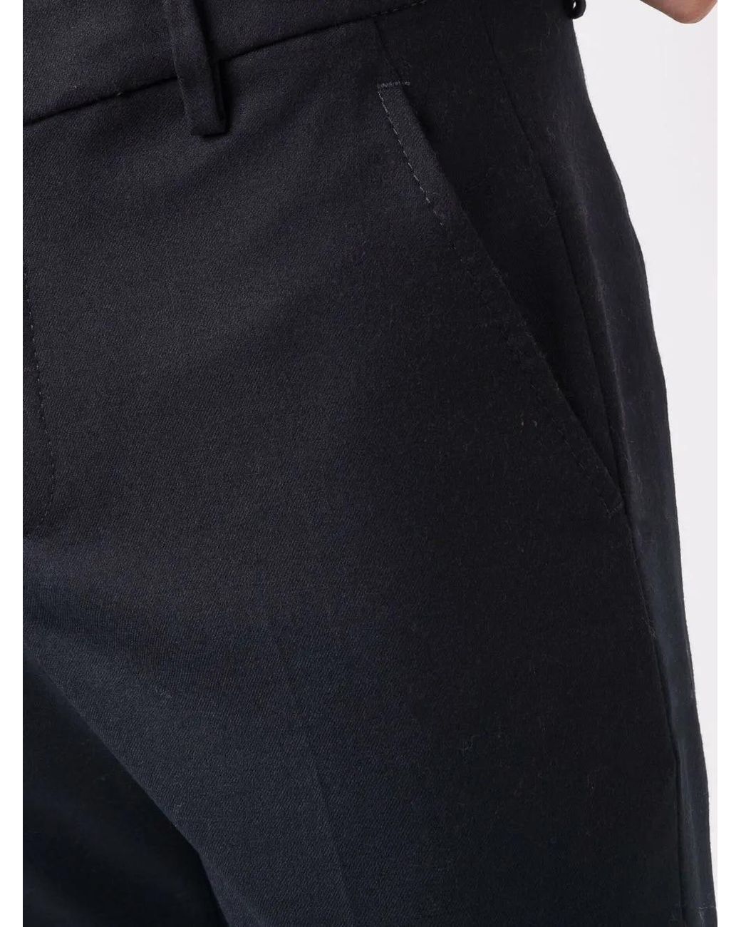 Dondup Blue Straight-Leg Virgin Wool Trousers for men