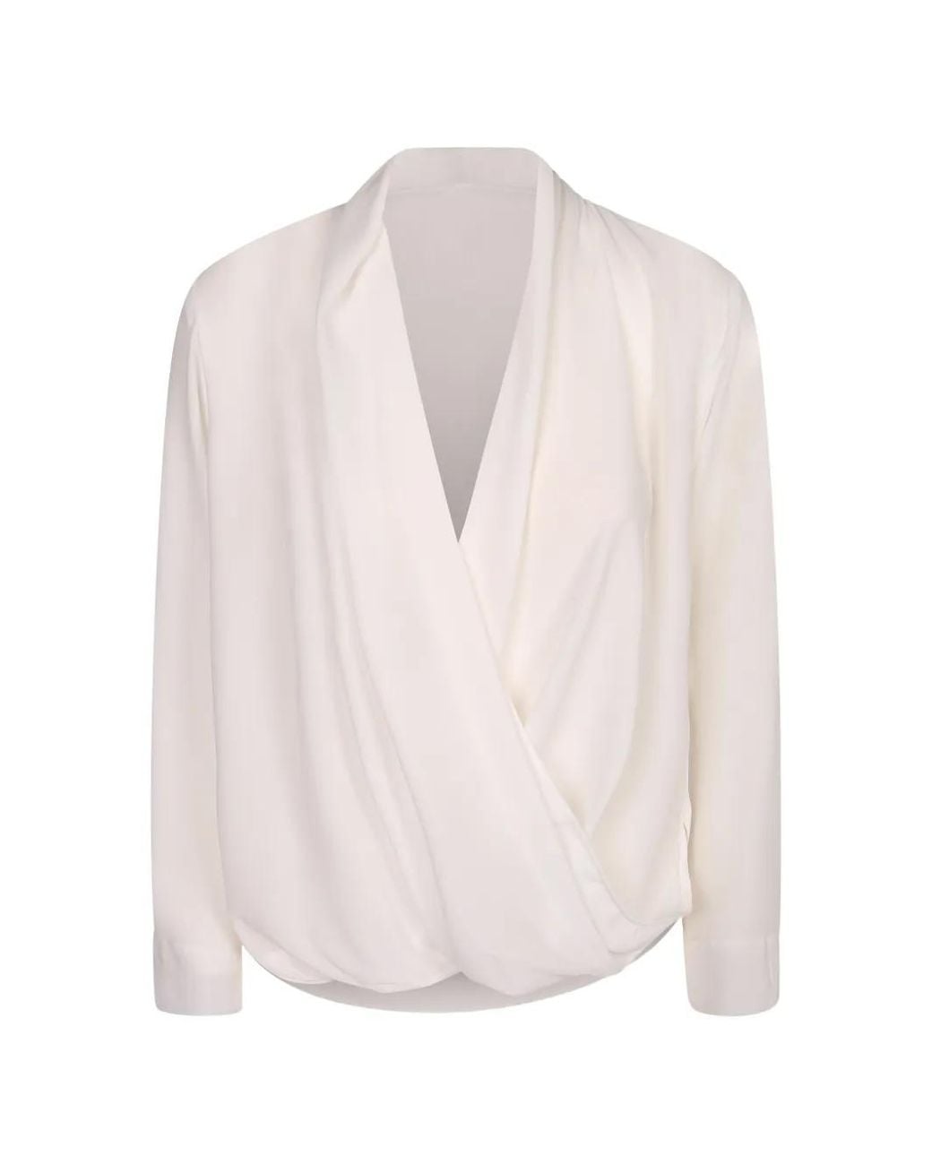 Blanca Vita Pink Wrap-Style Long-Sleeve Blouse
