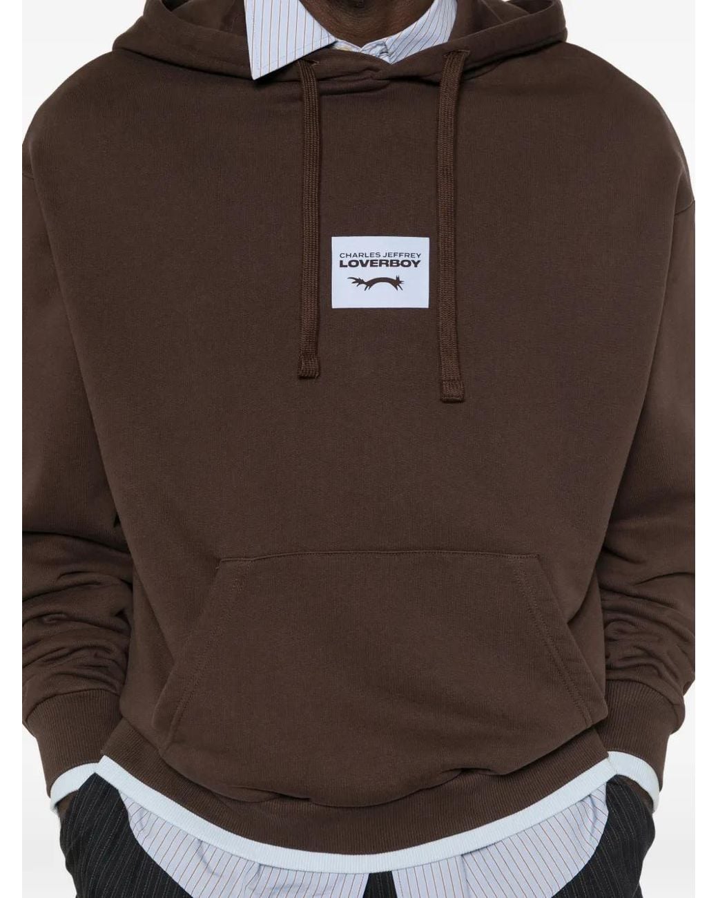 Charles Jeffrey Brown Rabbit-Ear Hoodie