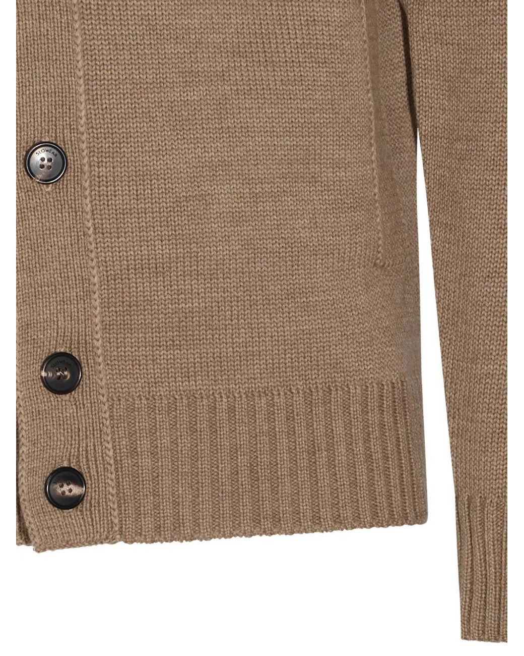 Zanone Brown Pull Boutonné À Finitions Côtelées for men