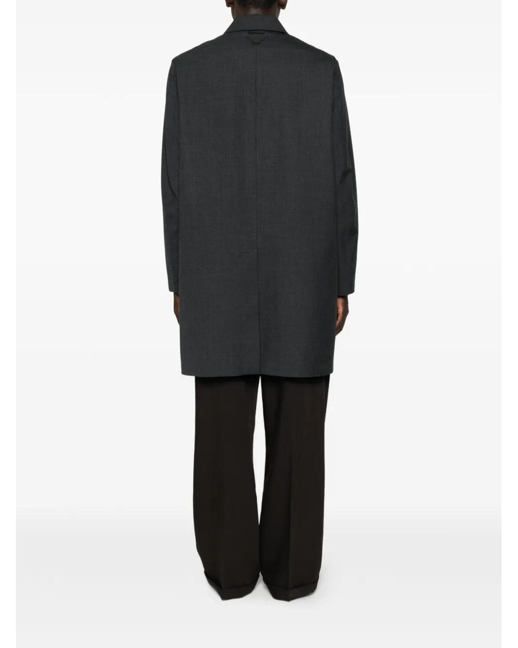 Prada Black Technical Wool Coat for men