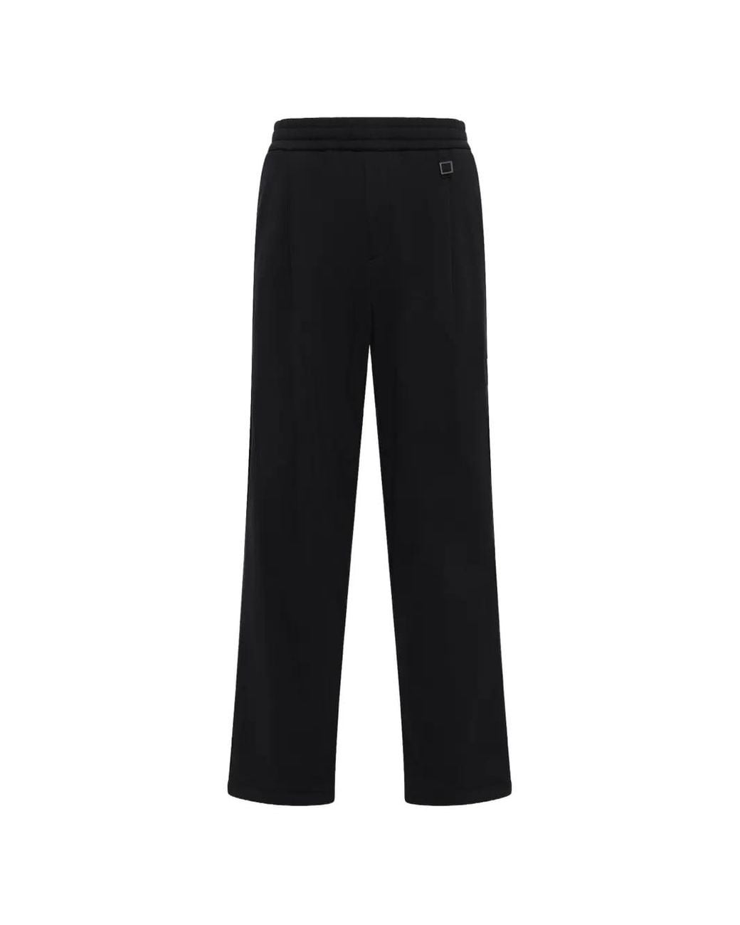 Wooyoungmi Black Pleated Drawstring-Waist Track Pants for men