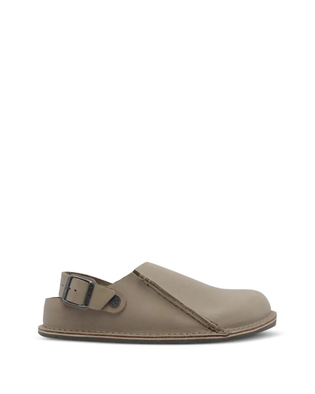 Birkenstock Gray Mules Lutry Premium En Cuir À Boucle