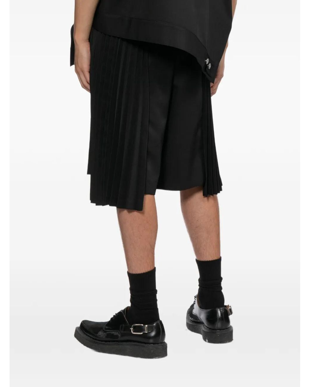 COMME DES GARÇON BLACK Black Pleated Shorts