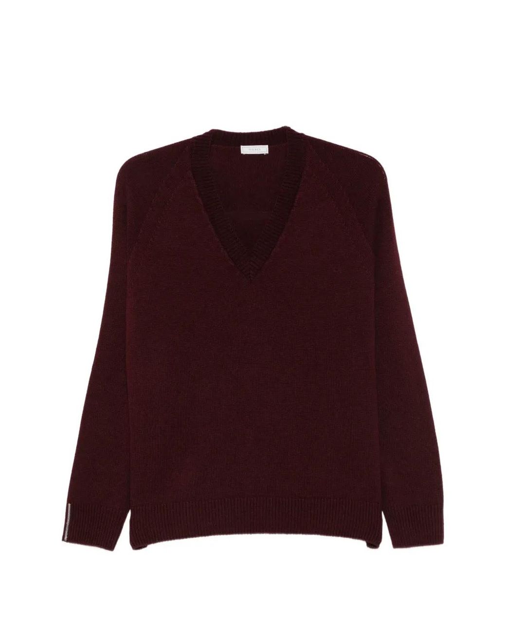Peserico Purple V-Neck Raglan-Sleeve Sweater