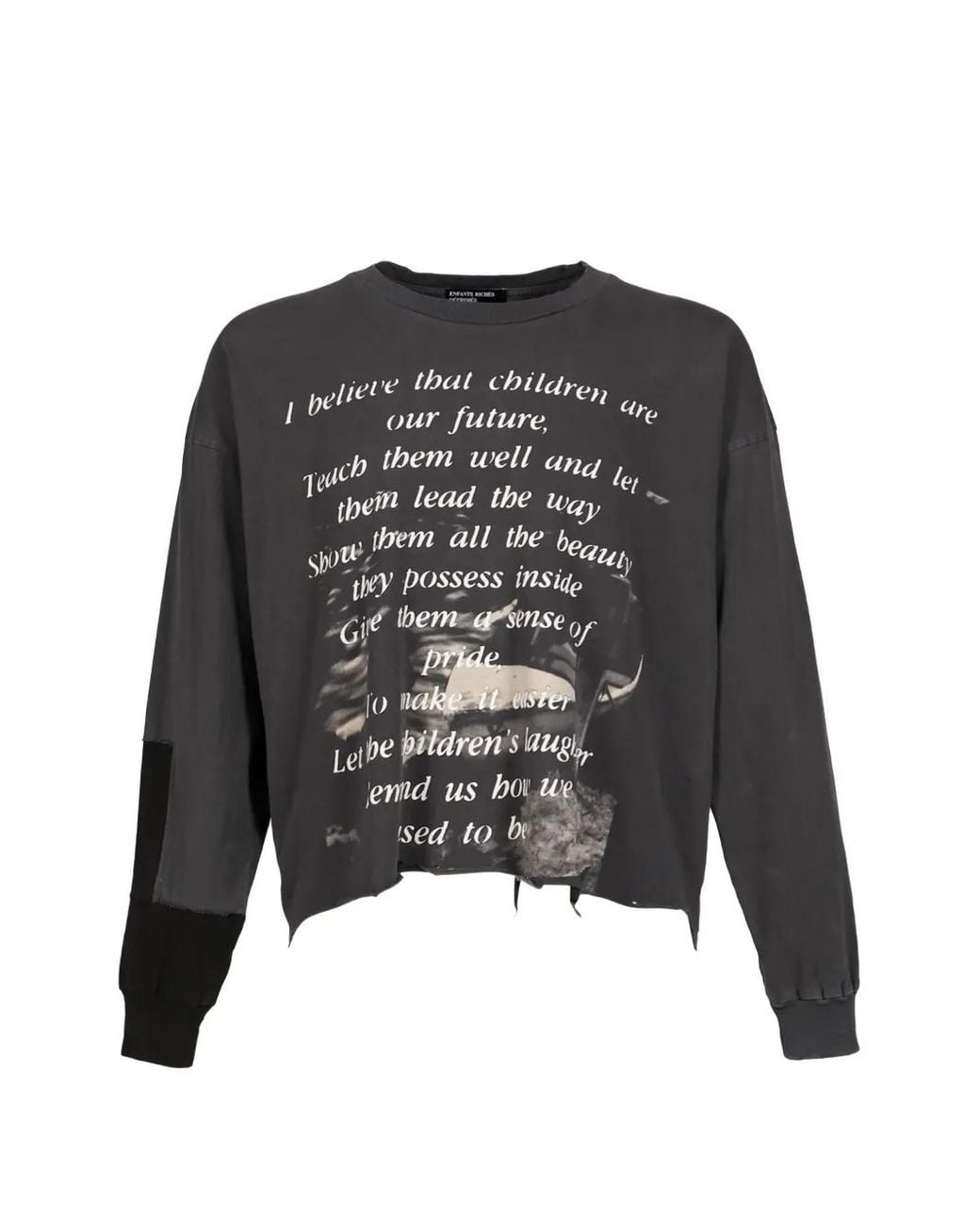 Enfants Riches Deprimes Black Distressed Slogan-Print T-Shirt for men