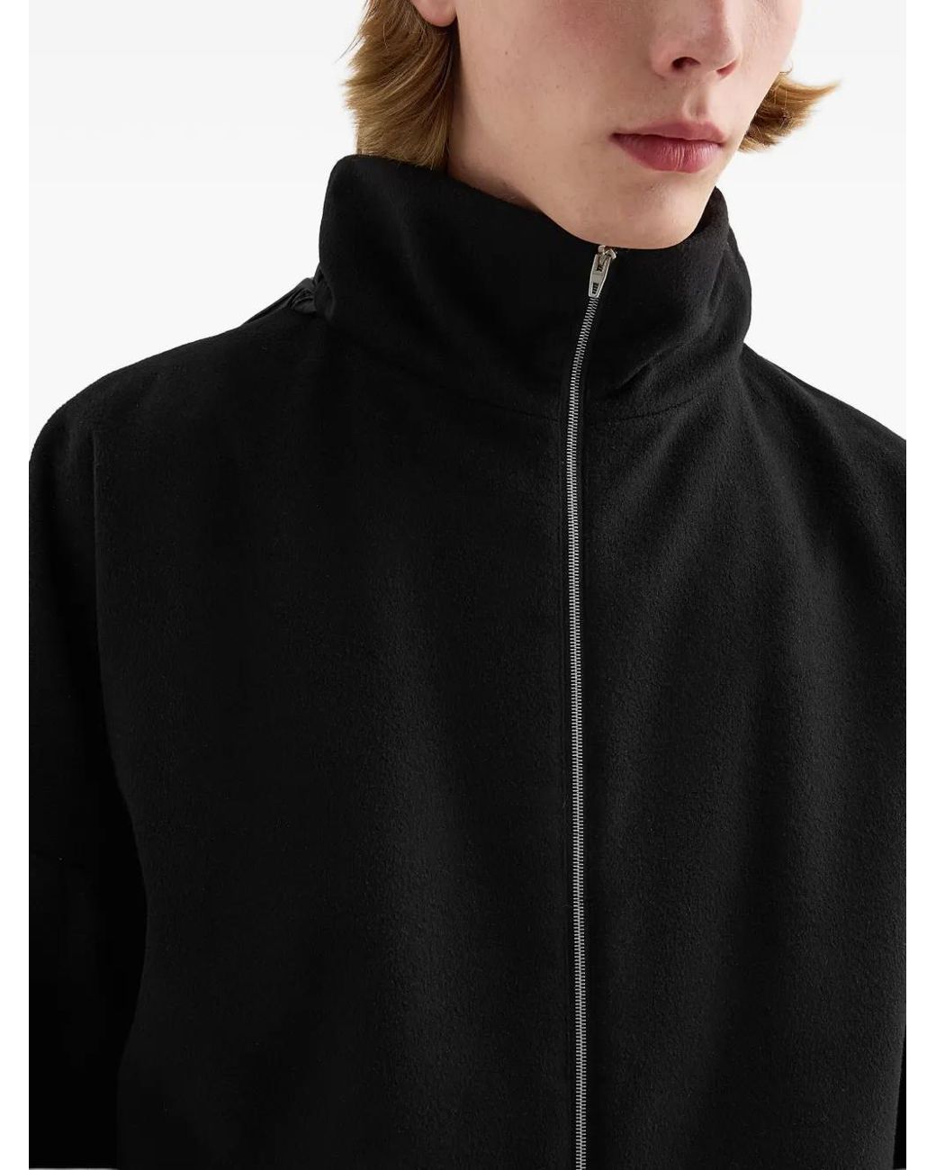 Jil Sander Black Veste En Laine À Capuche for men