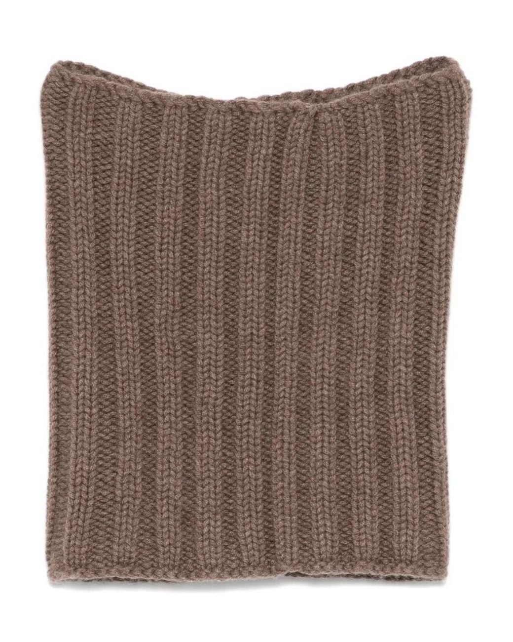Dell'Oglio Brown Ribbed Cashmere Scarf for men