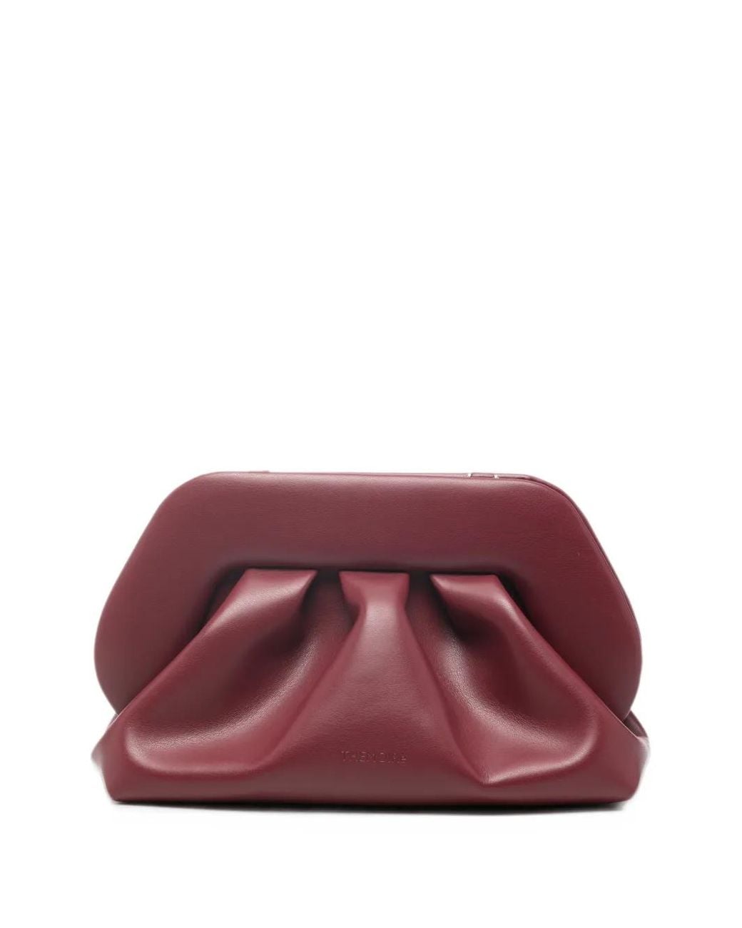 THEMOIRÈ Purple Bios Ruched Clutch Bag