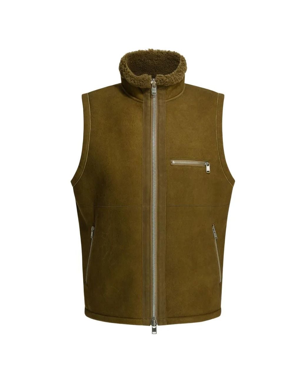 Nonnative Green Zip Collar Gilet for men