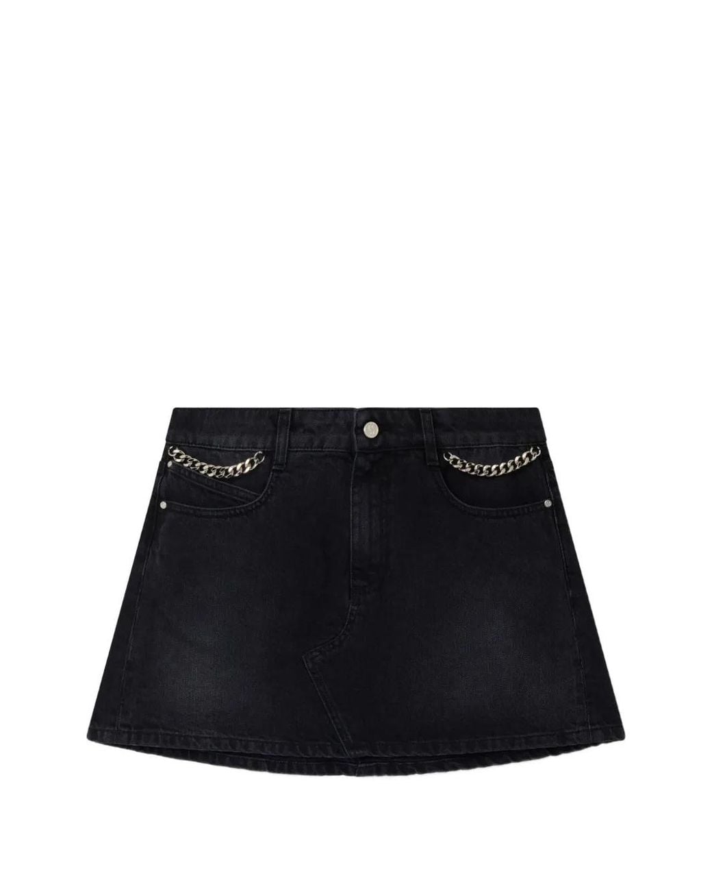 Stella McCartney Black Falabella Denim Mini Skirt