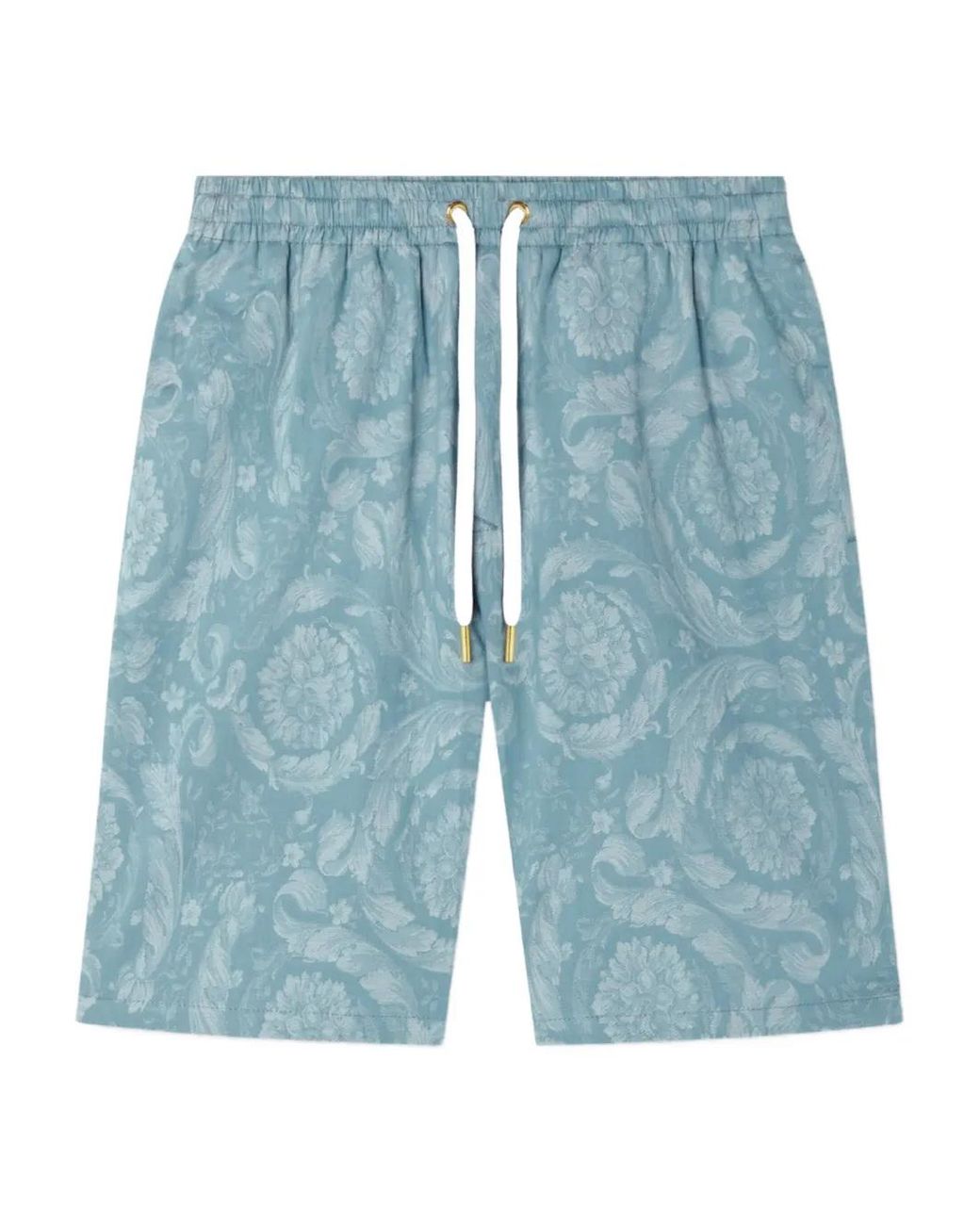 Versace Blue Barocco-Print Shorts for men