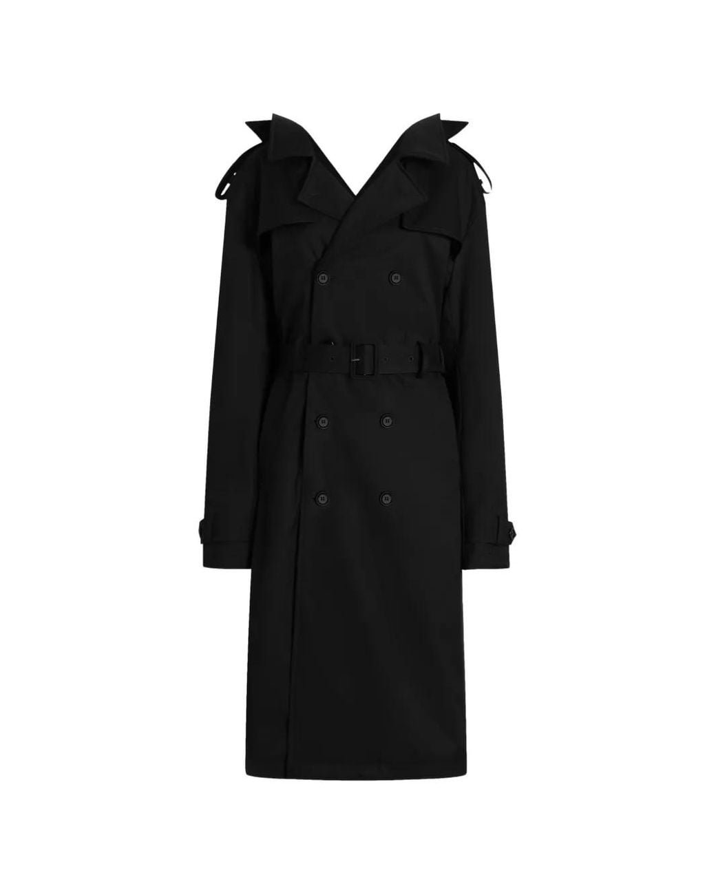 Dolce & Gabbana Black Double-Breasted Trench Coat