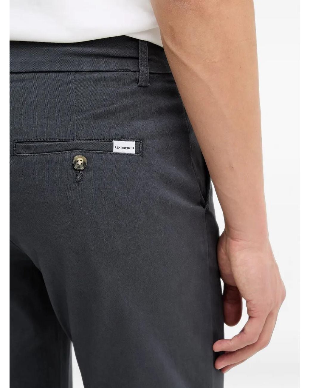 Lindbergh Blue Slim-Fit Chino Trousers for men