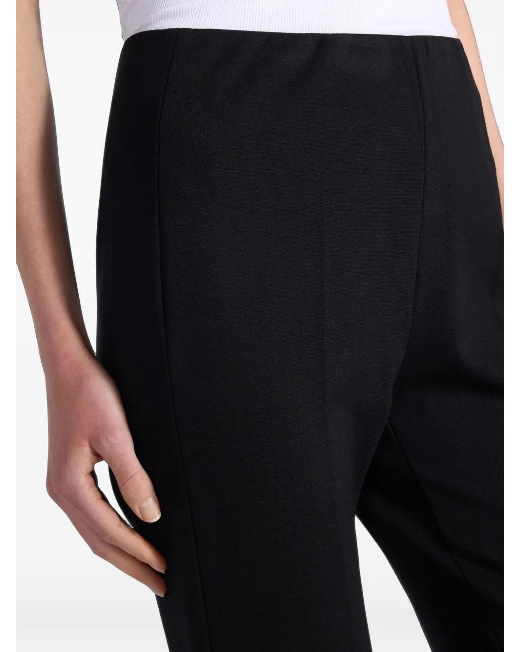 Liviana Conti Black Pressed-Crease Flared Trousers
