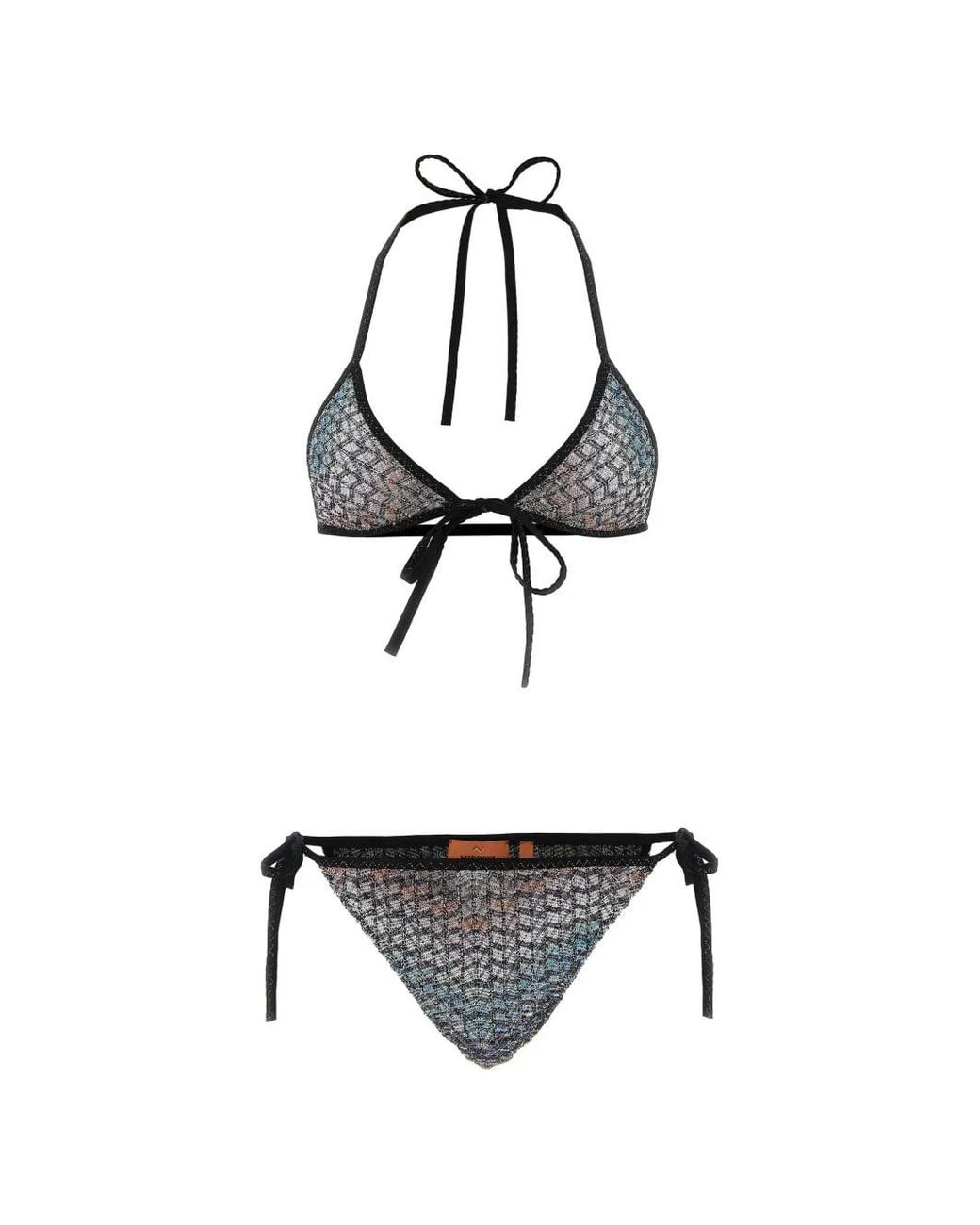 Missoni White Bikini Caperdoni À Motif Zig-Zag Et Sequins