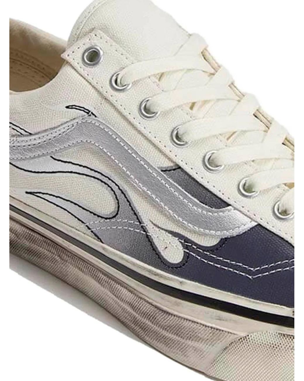 Vans White Premium Old Skool 36 Flames Lace-Up Sneakers