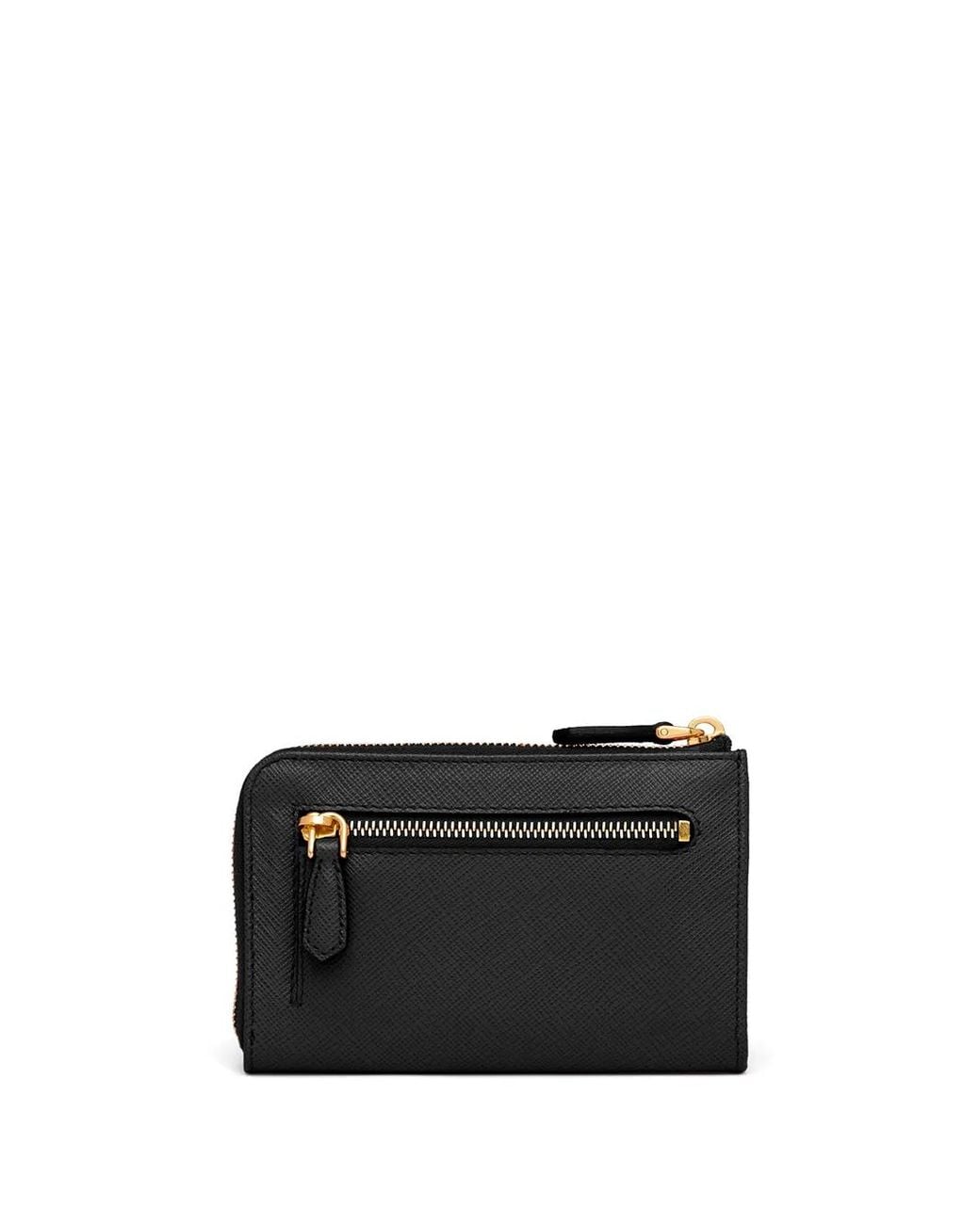 Prada Black Saffiano Leather Keychain Wallet