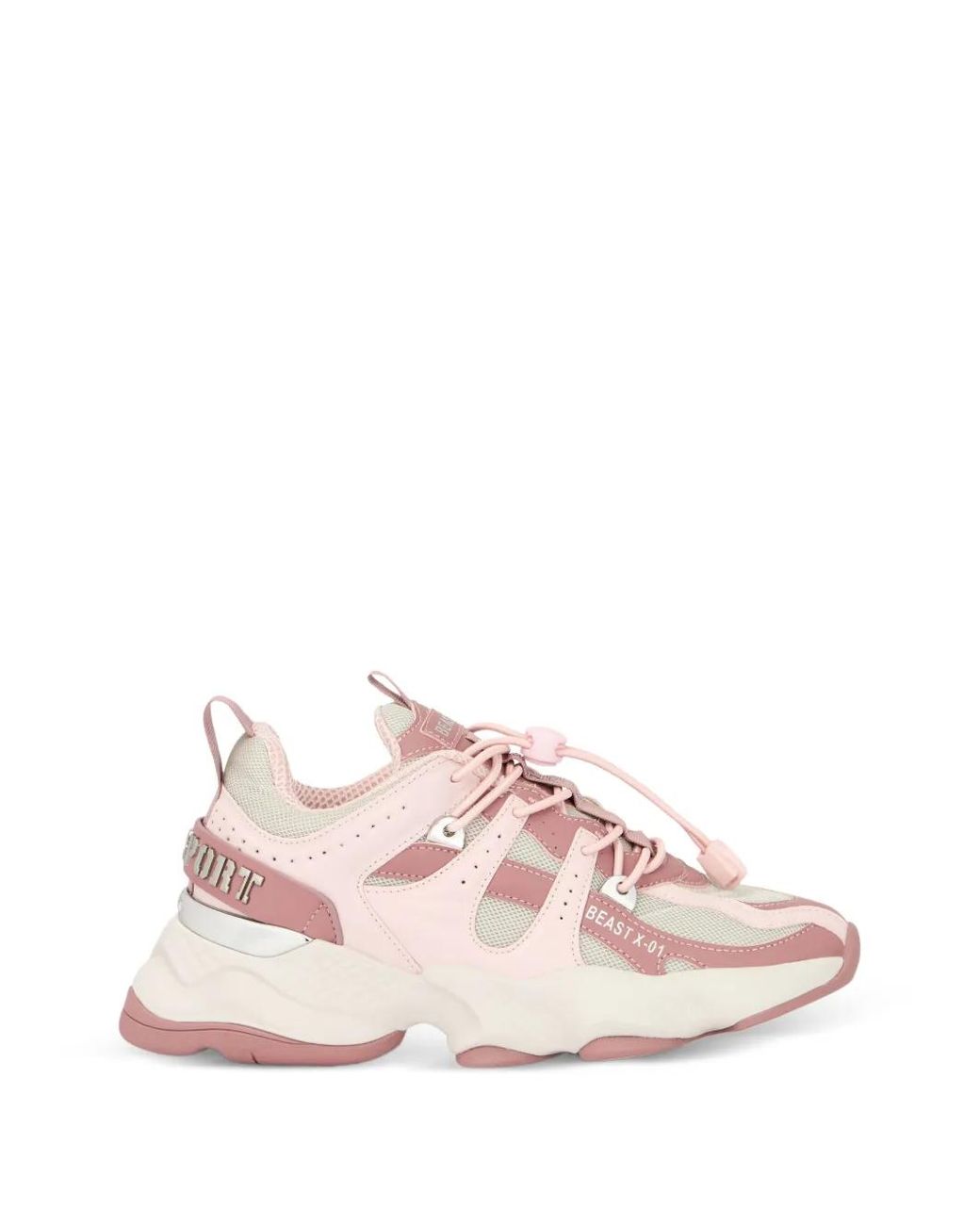 Philipp Plein Pink Runner Beast X-01 Panelled Sneakers